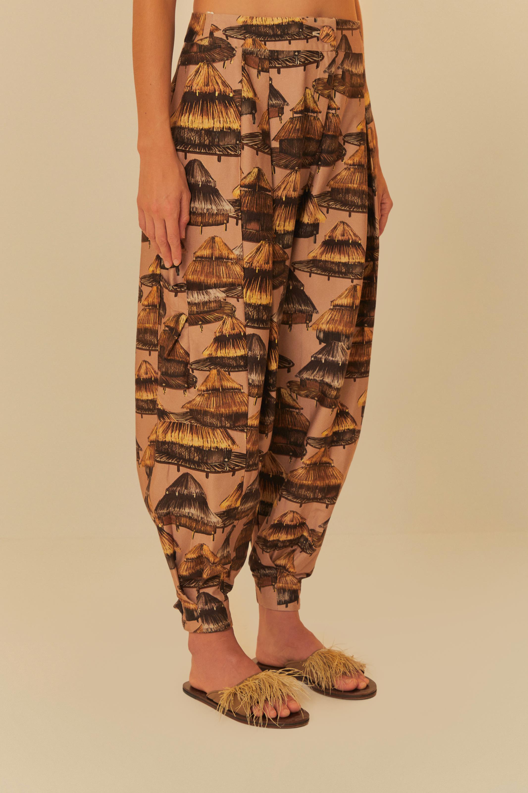 Calça Bolsos Estampada Shuhu