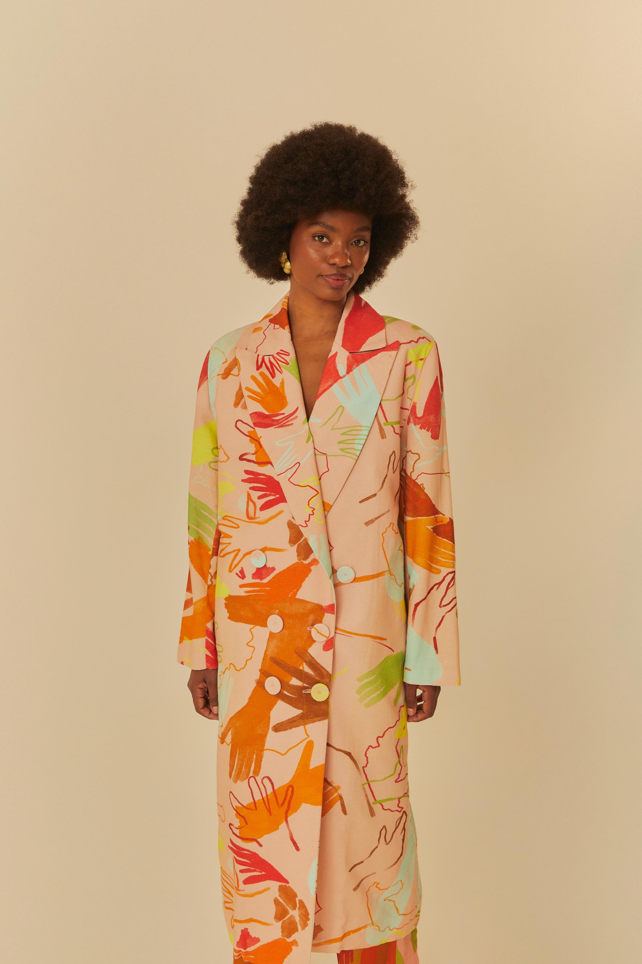 Maxi Blazer Estampado Território Dos Afetos