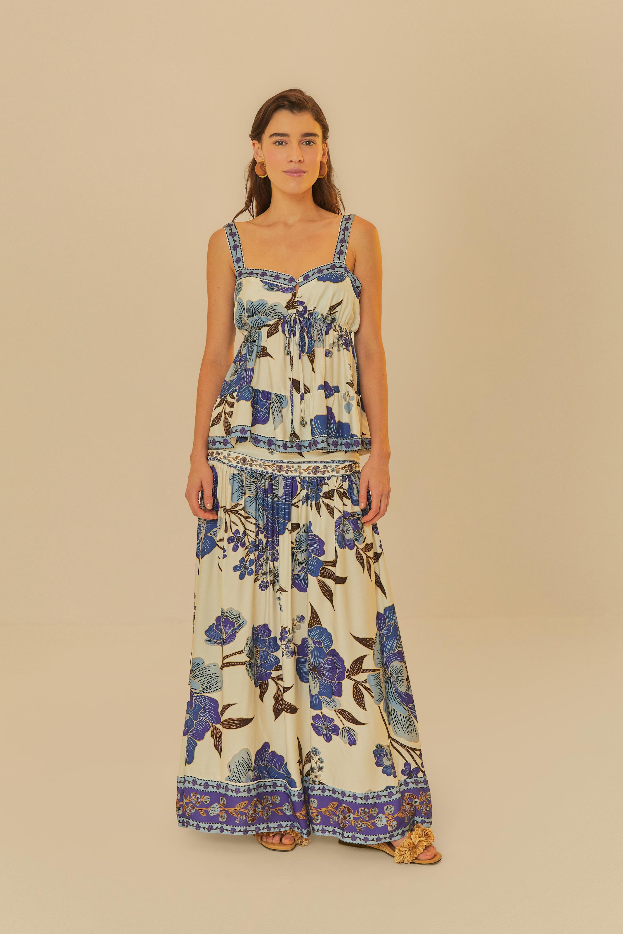 Saia Cropped Estampada Manu