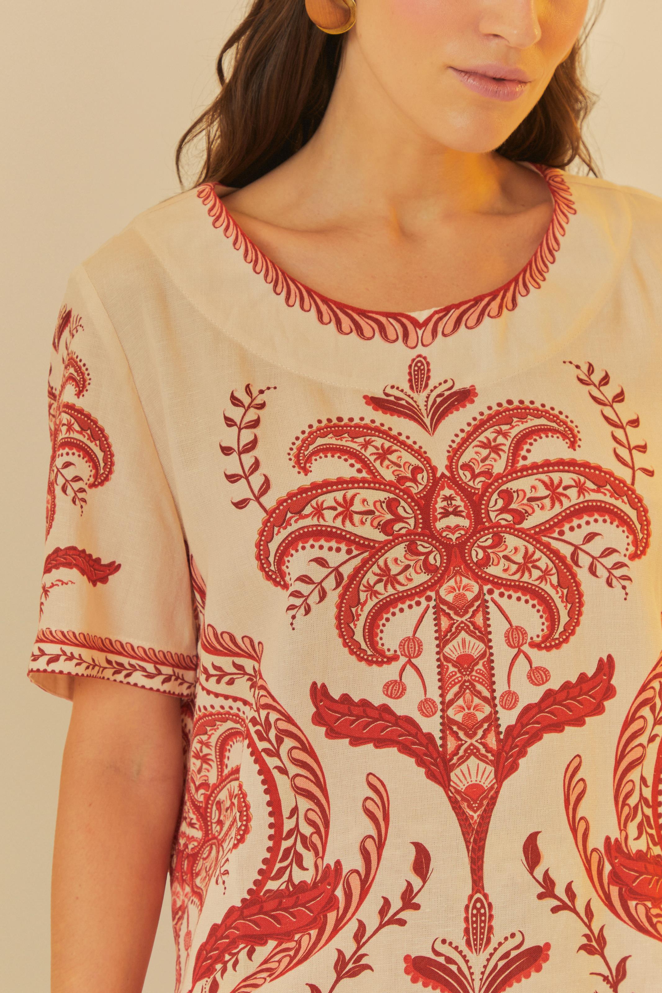 T-Shirt Estampada Camafeu Tropical