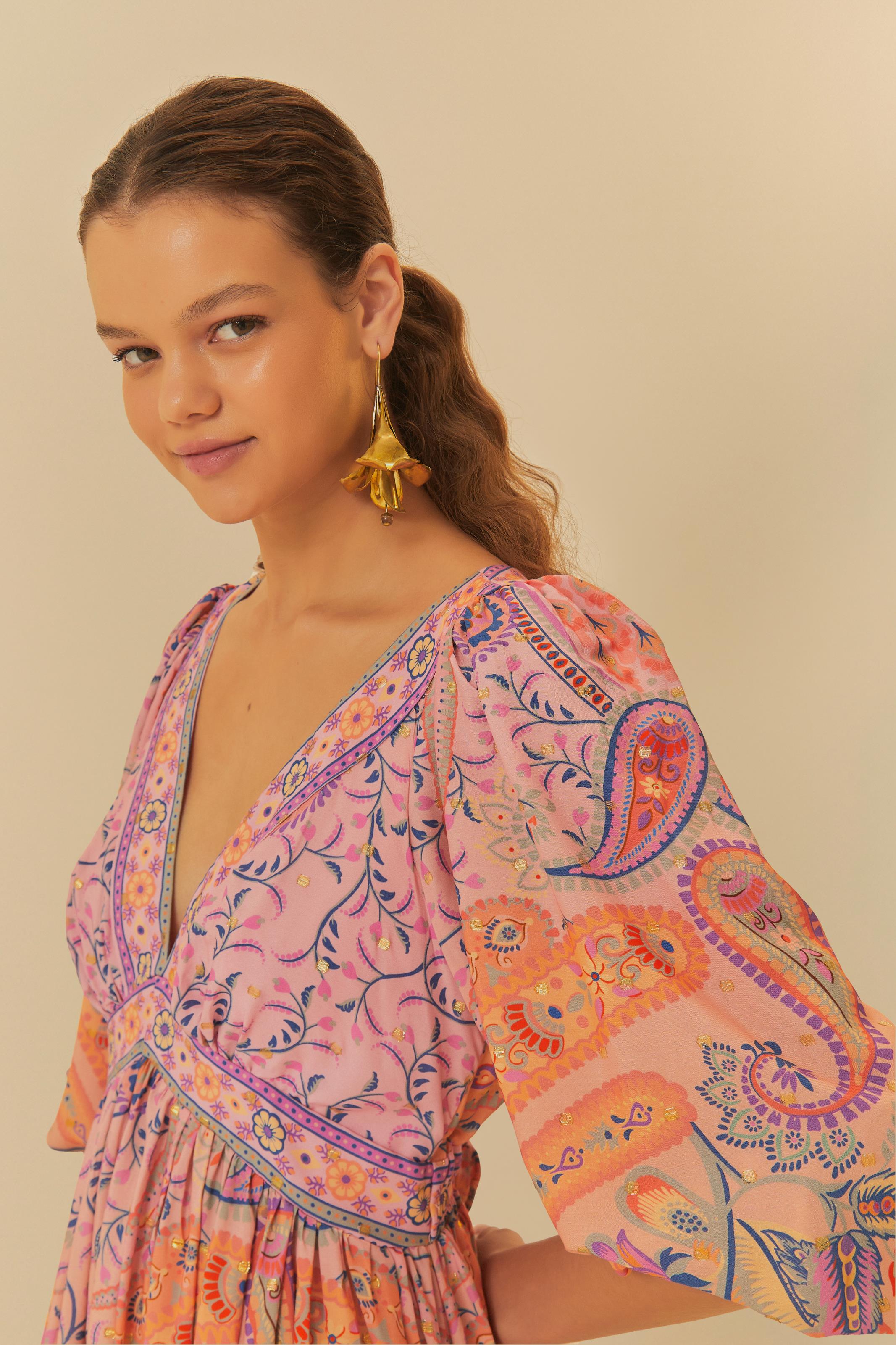 Farm Vestido De La Inverno Farm Vestido Longo Coração De Inverno