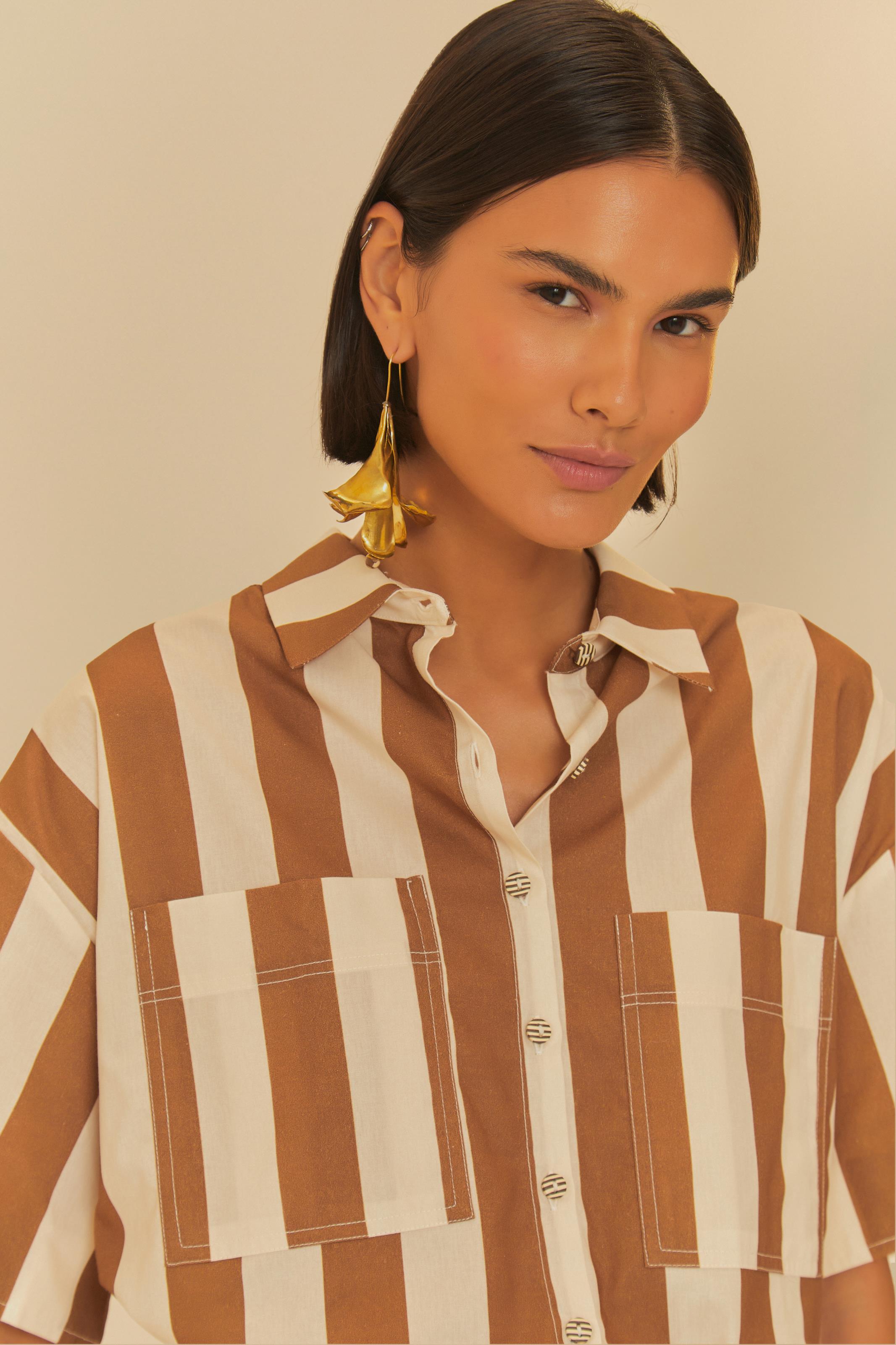 Camisa Bolso Listras