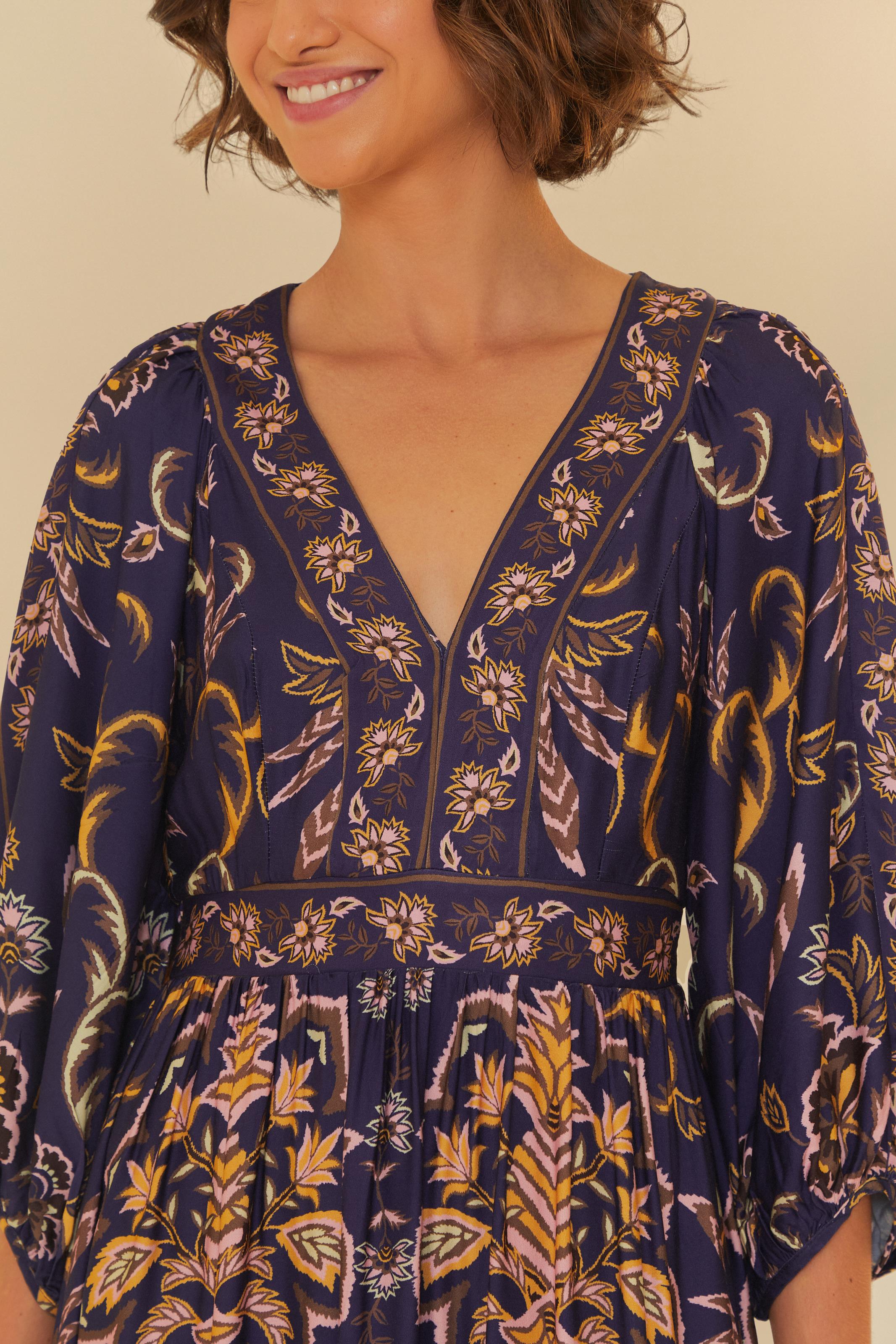 Vestido Longo Estampado Persa