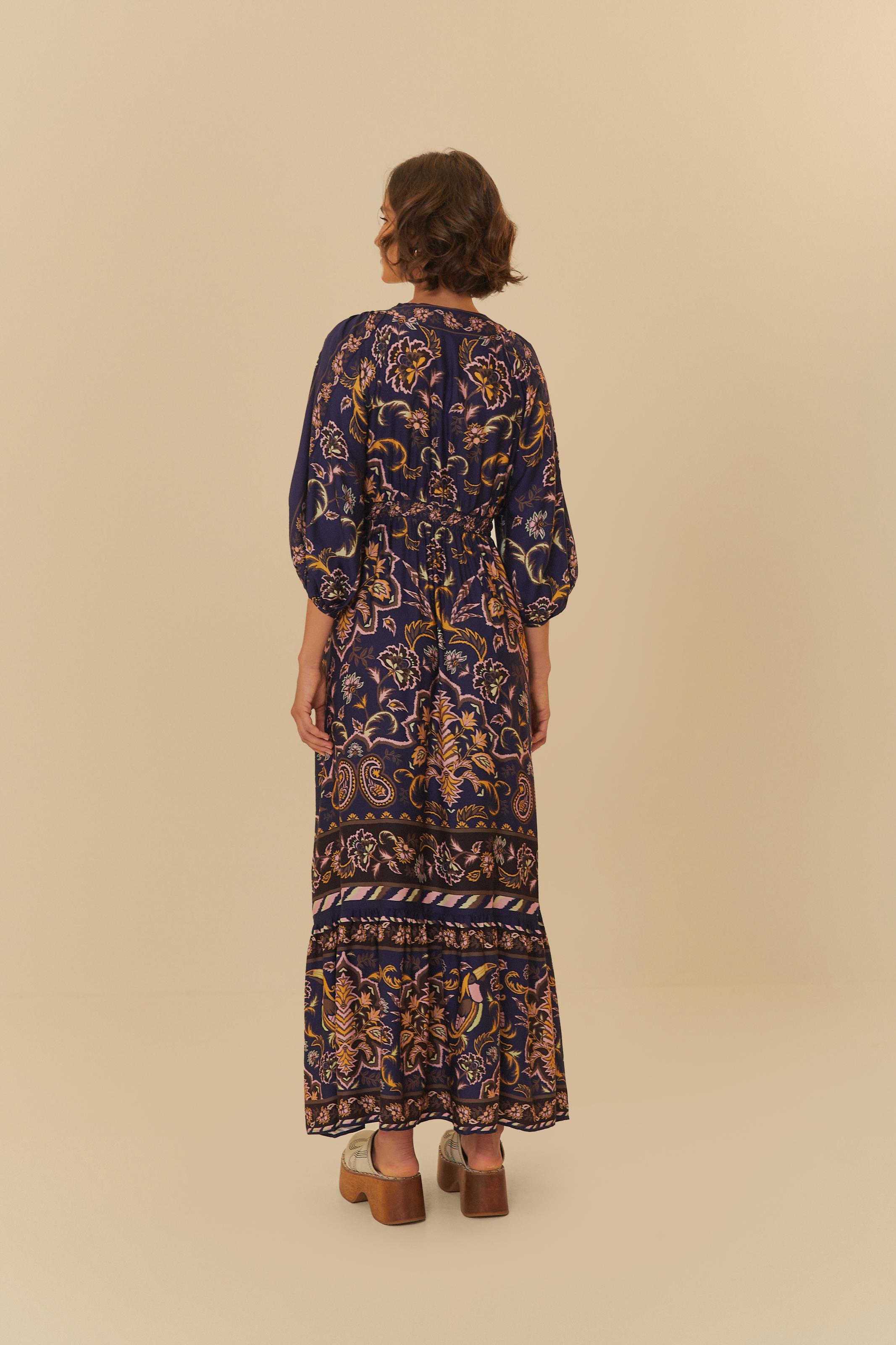 Vestido Longo Estampado Persa