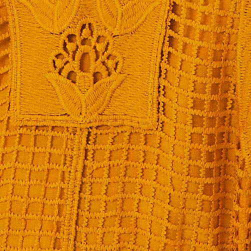 Vestido Guipure Pintada De Flor