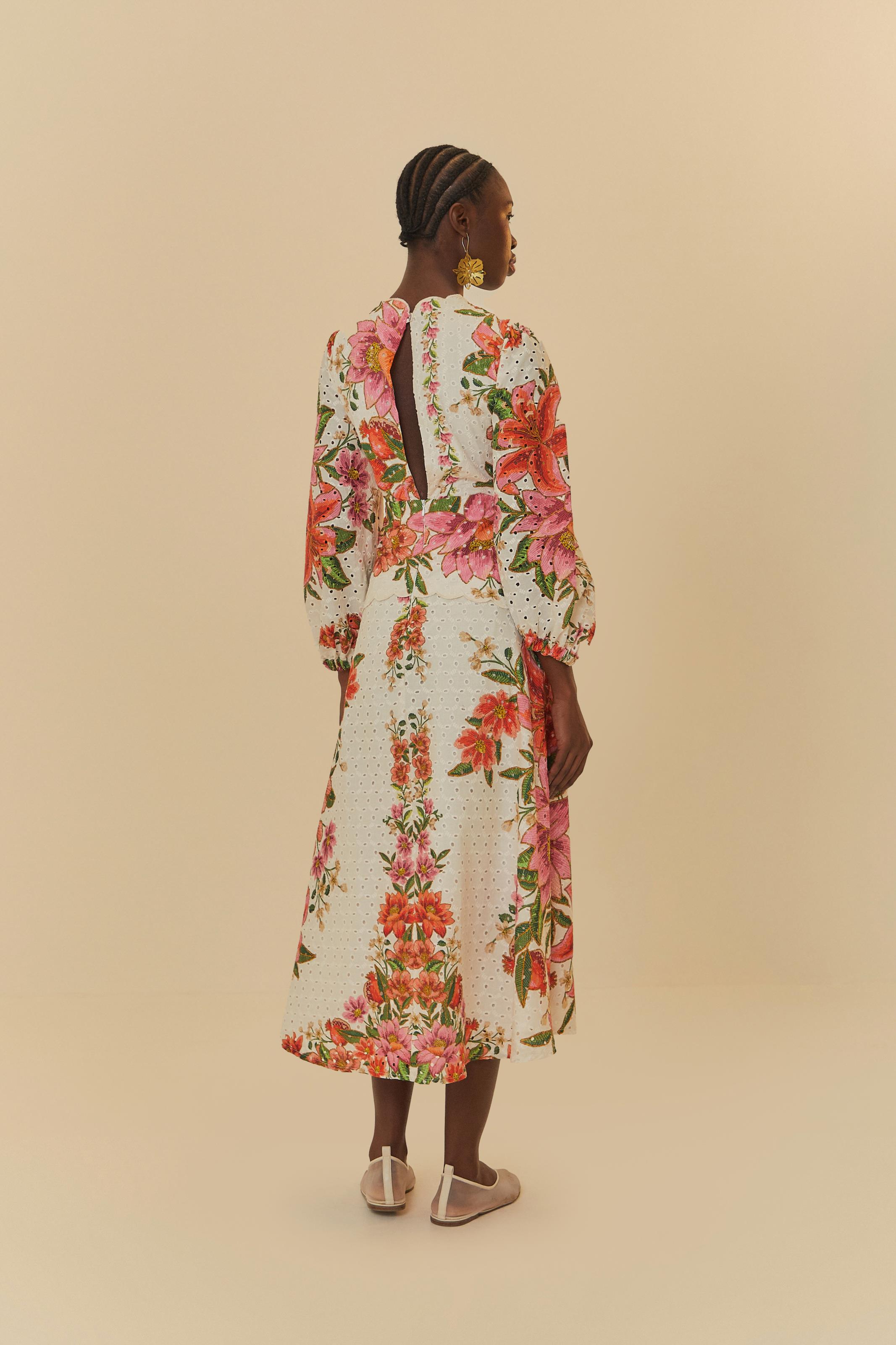 Vestido Laise Estampado Floral De Verão