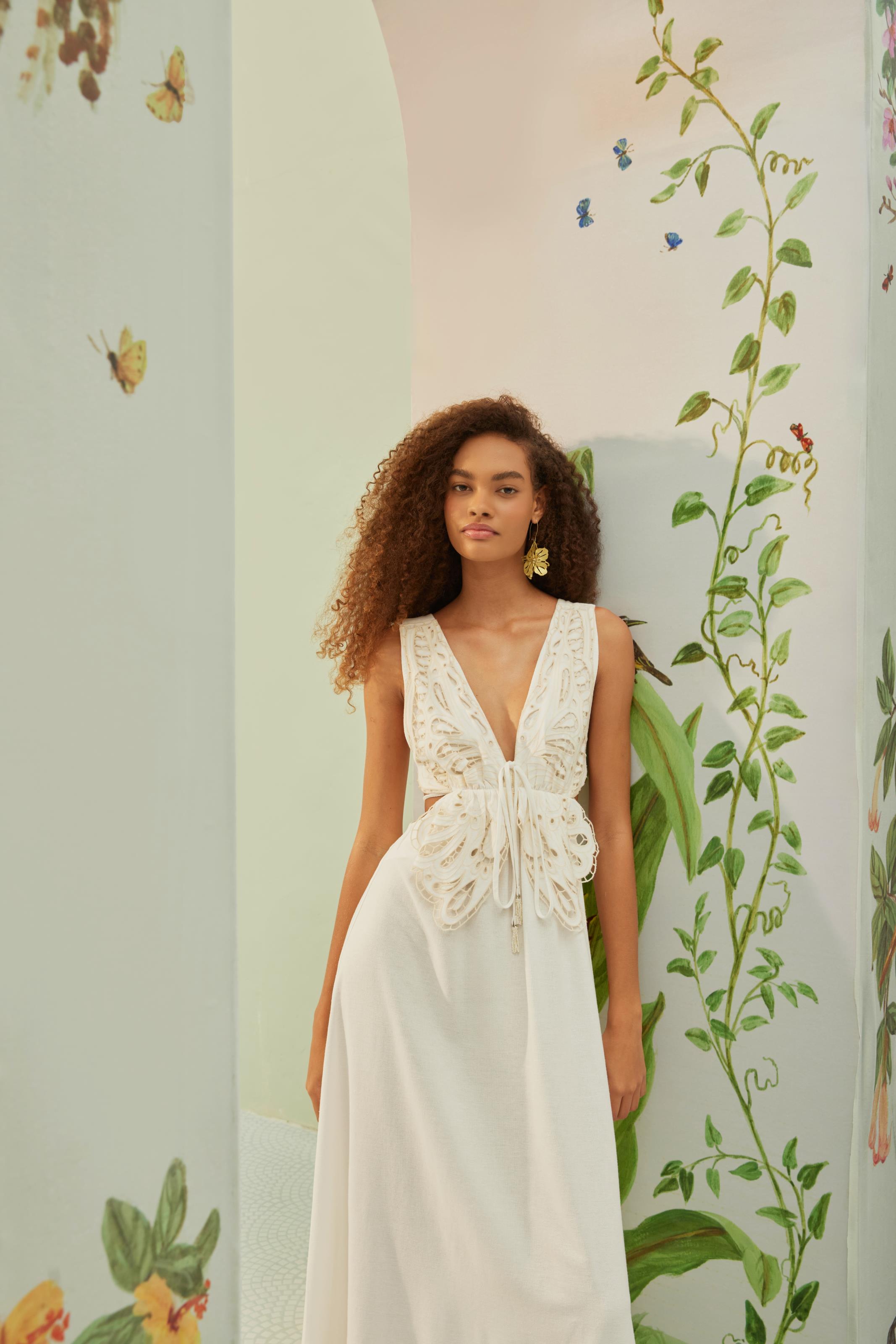 Vestido Longo Farm Borboleta Farm Vestido Longo Borboleta Em Flor