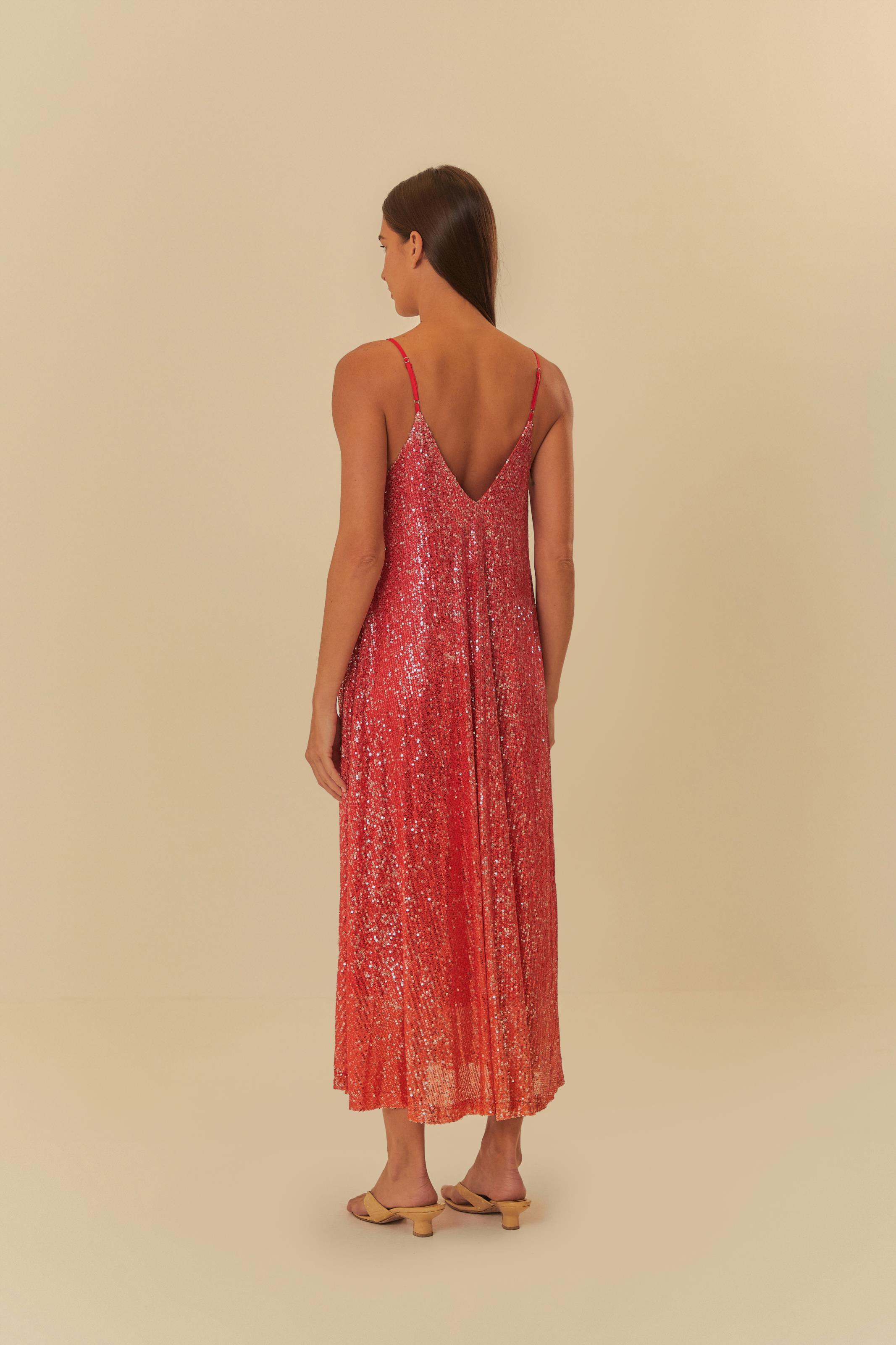 Vestido Paetê Degradê Pôr Do Sol