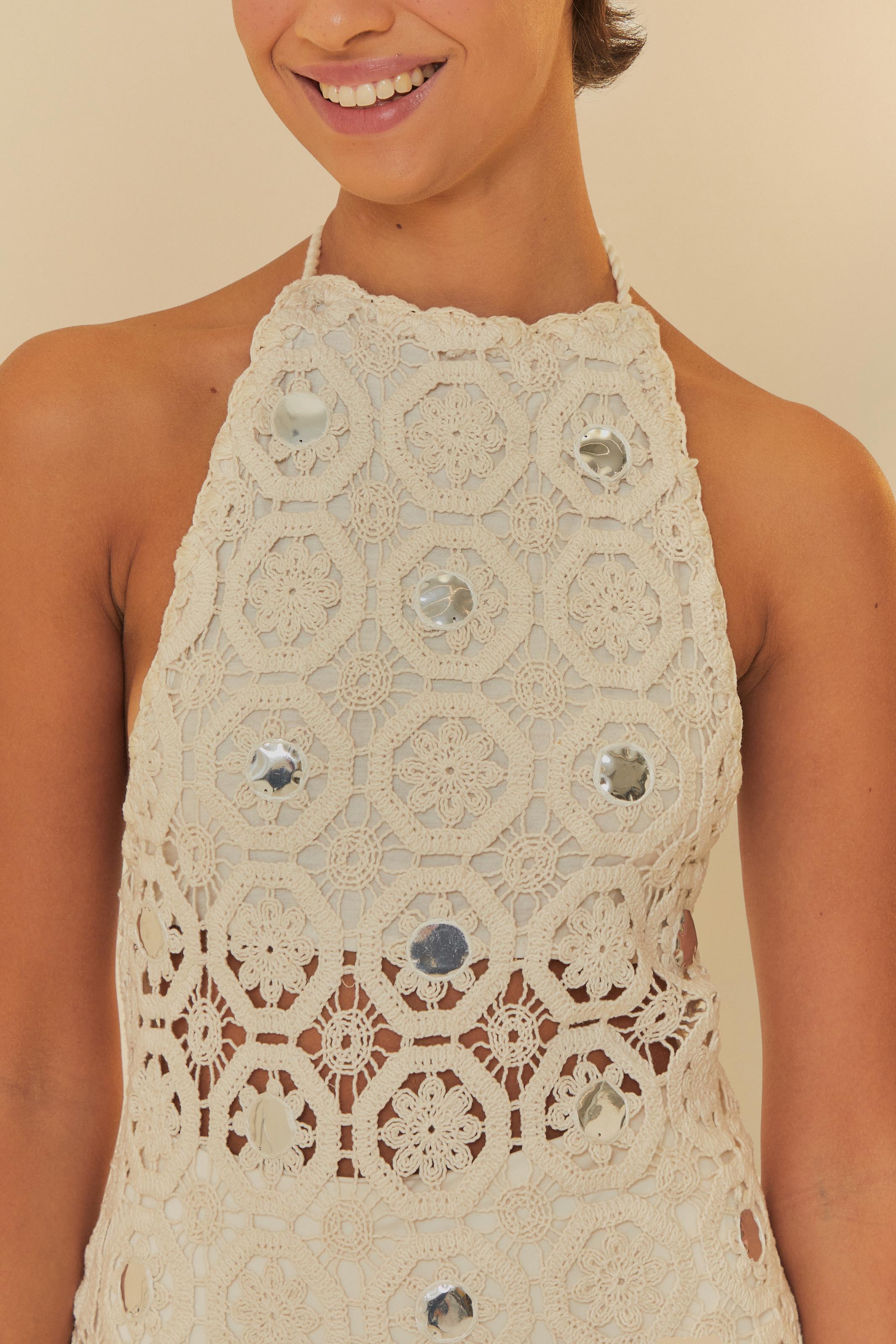 Vestido Curto Artesanal Espelhado