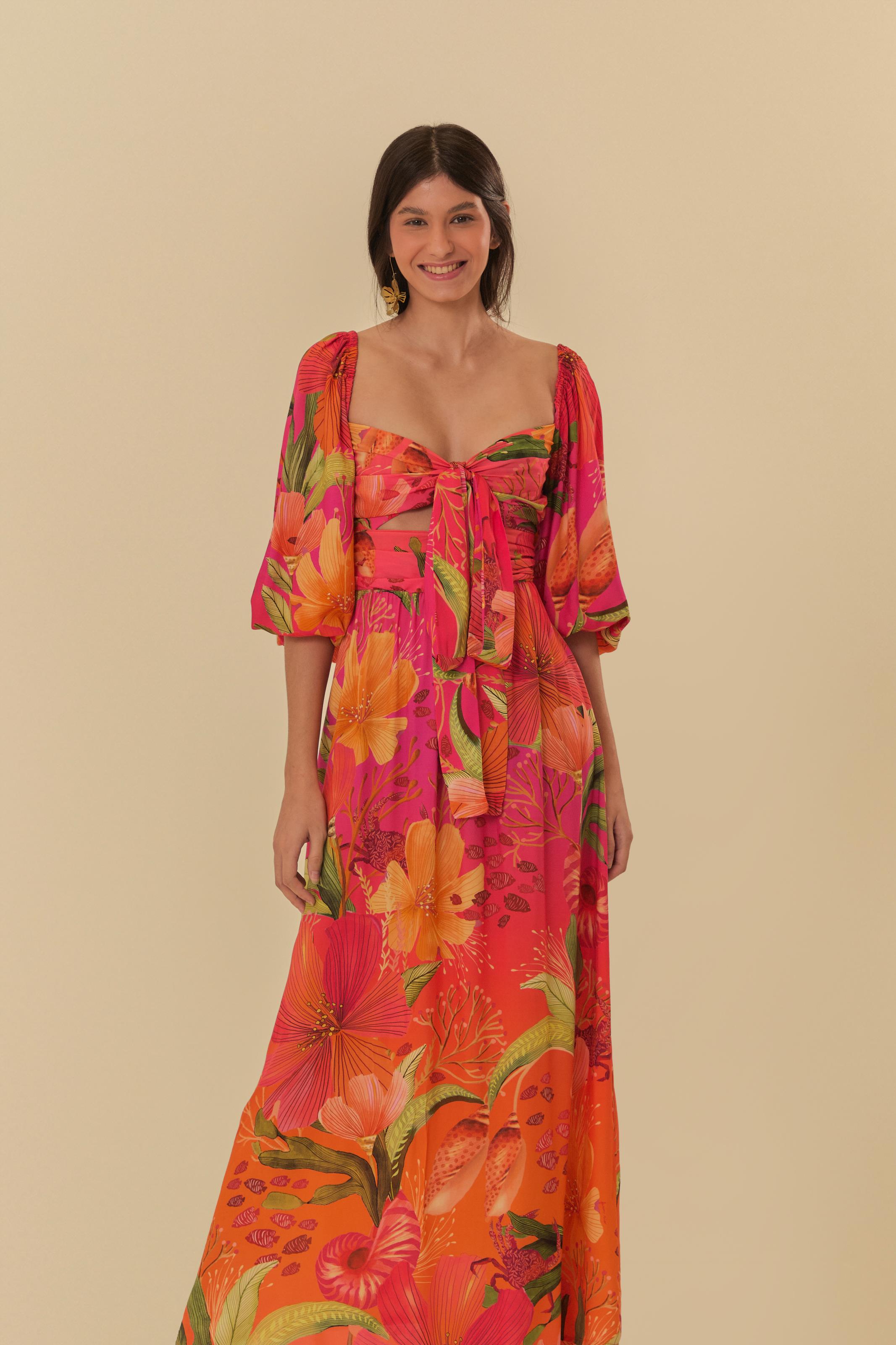 Vestido Cropped Estampado Maralina