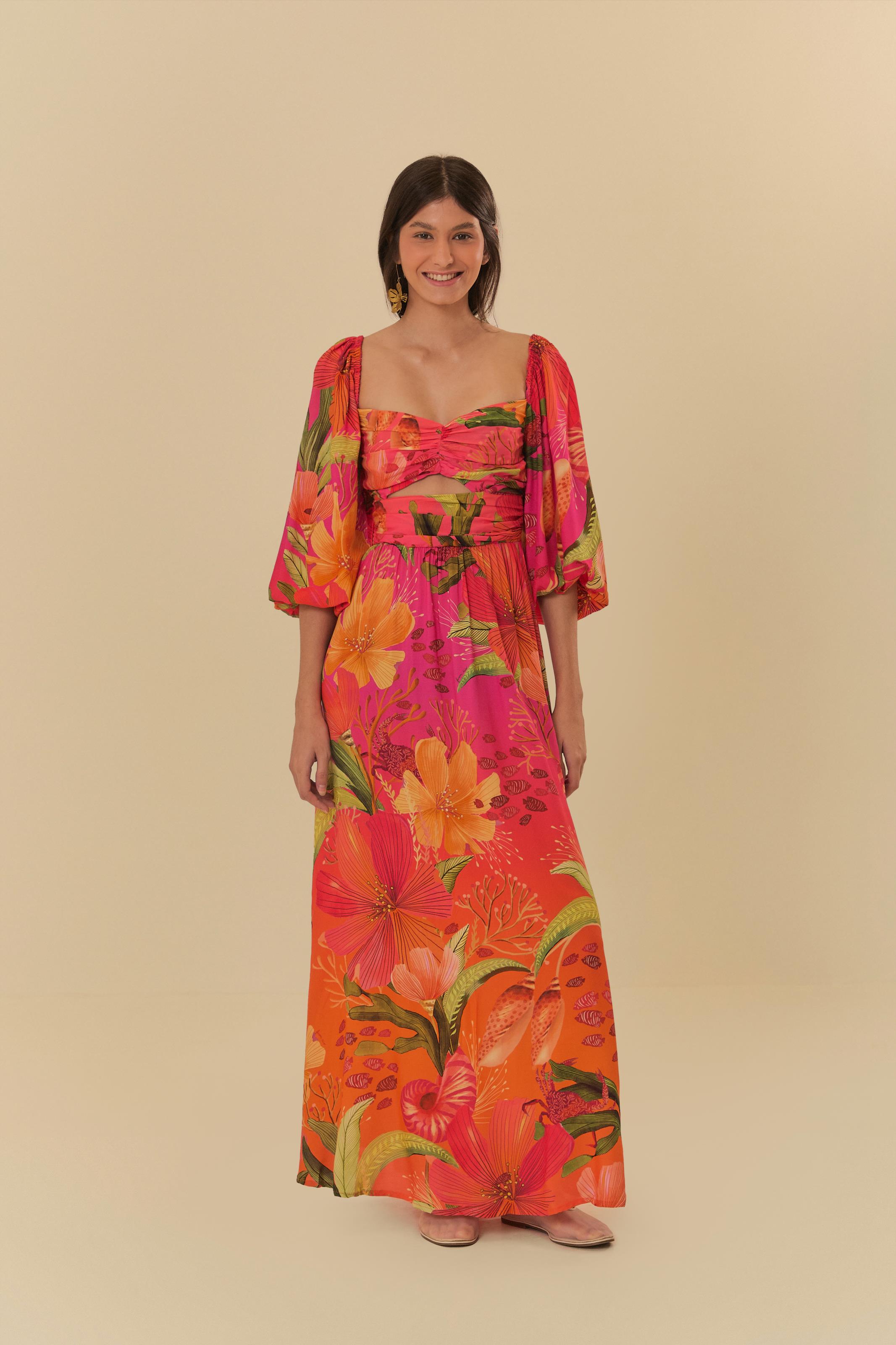 Vestido Cropped Estampado Maralina