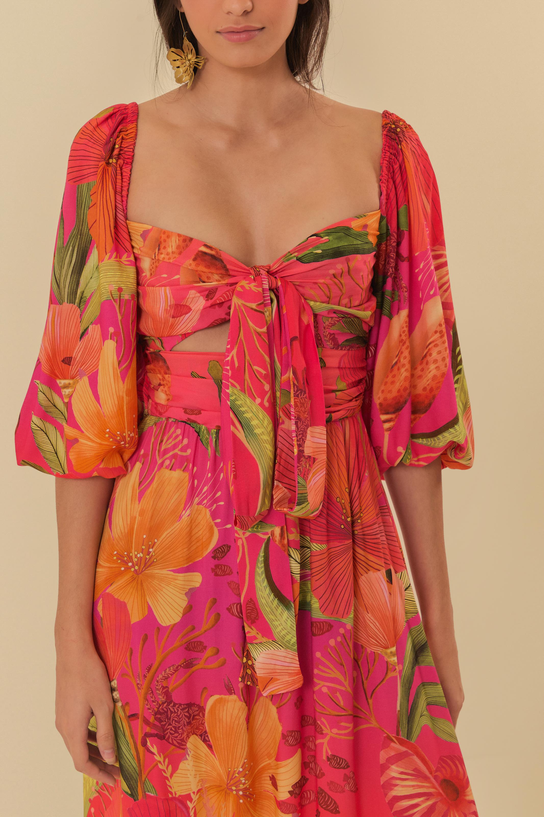 Vestido Cropped Estampado Maralina
