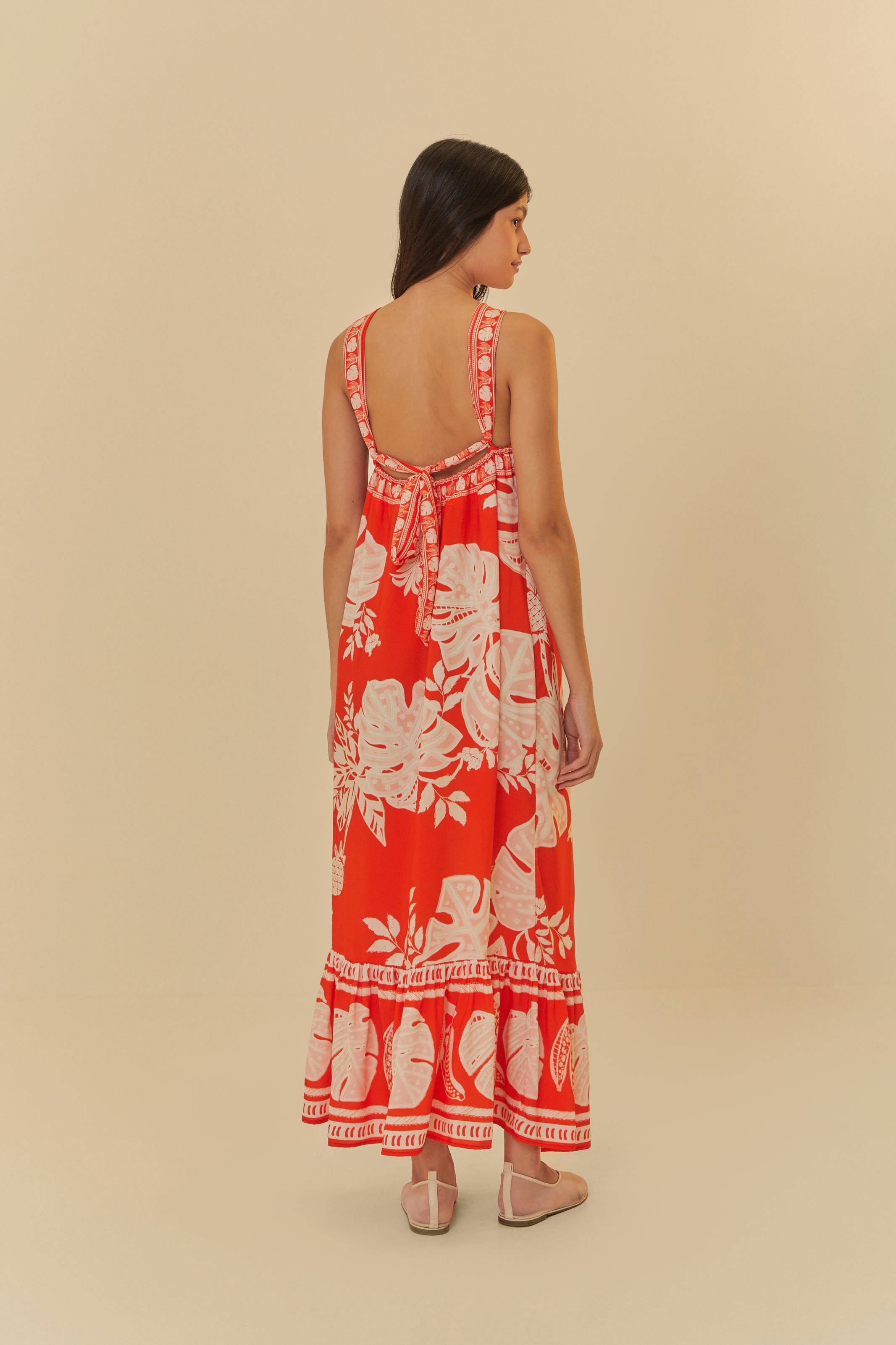 Vestido Cropped Estampado Folha De Renda