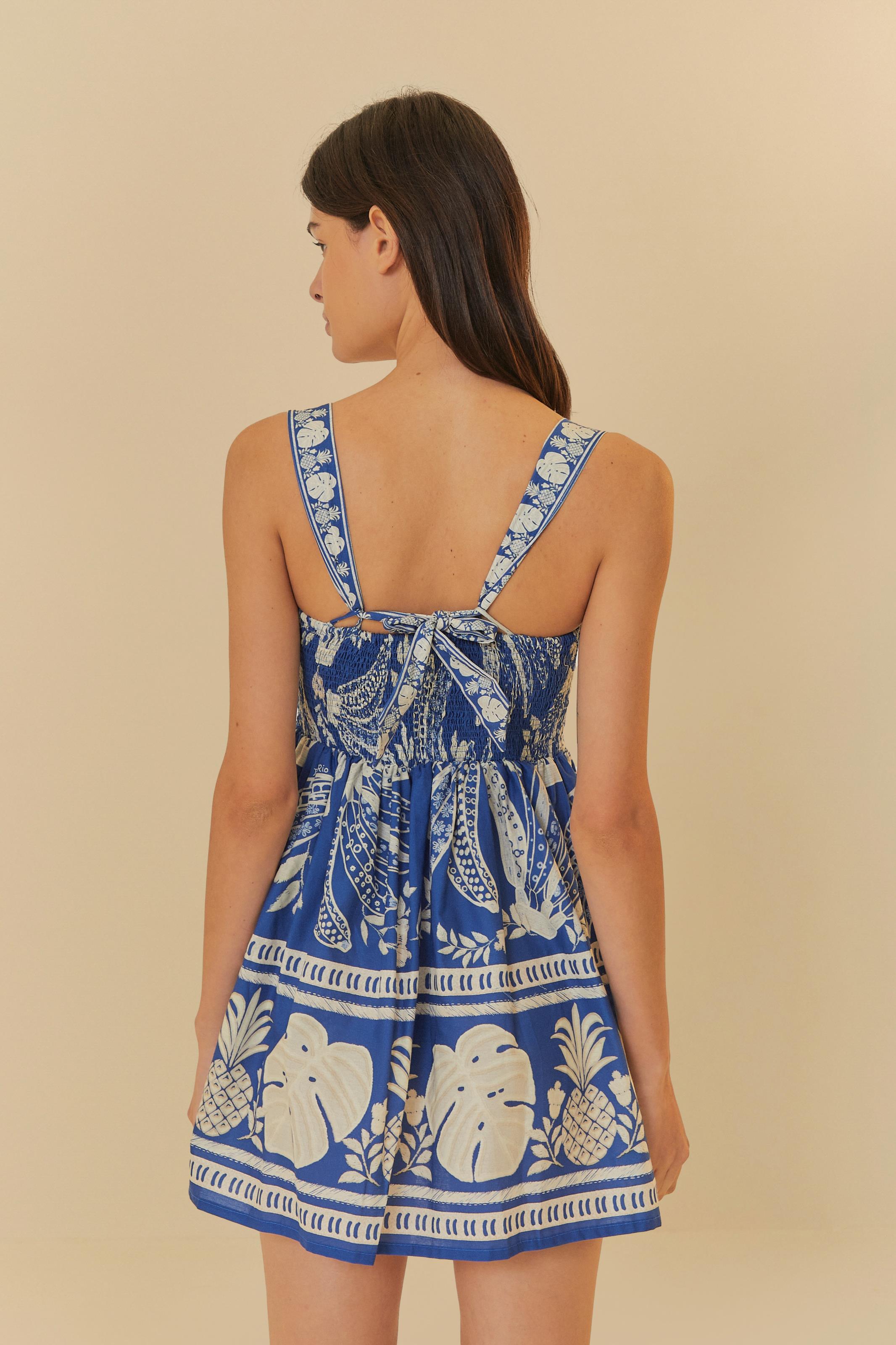 Vestido Curto Estampado Banana De Renda