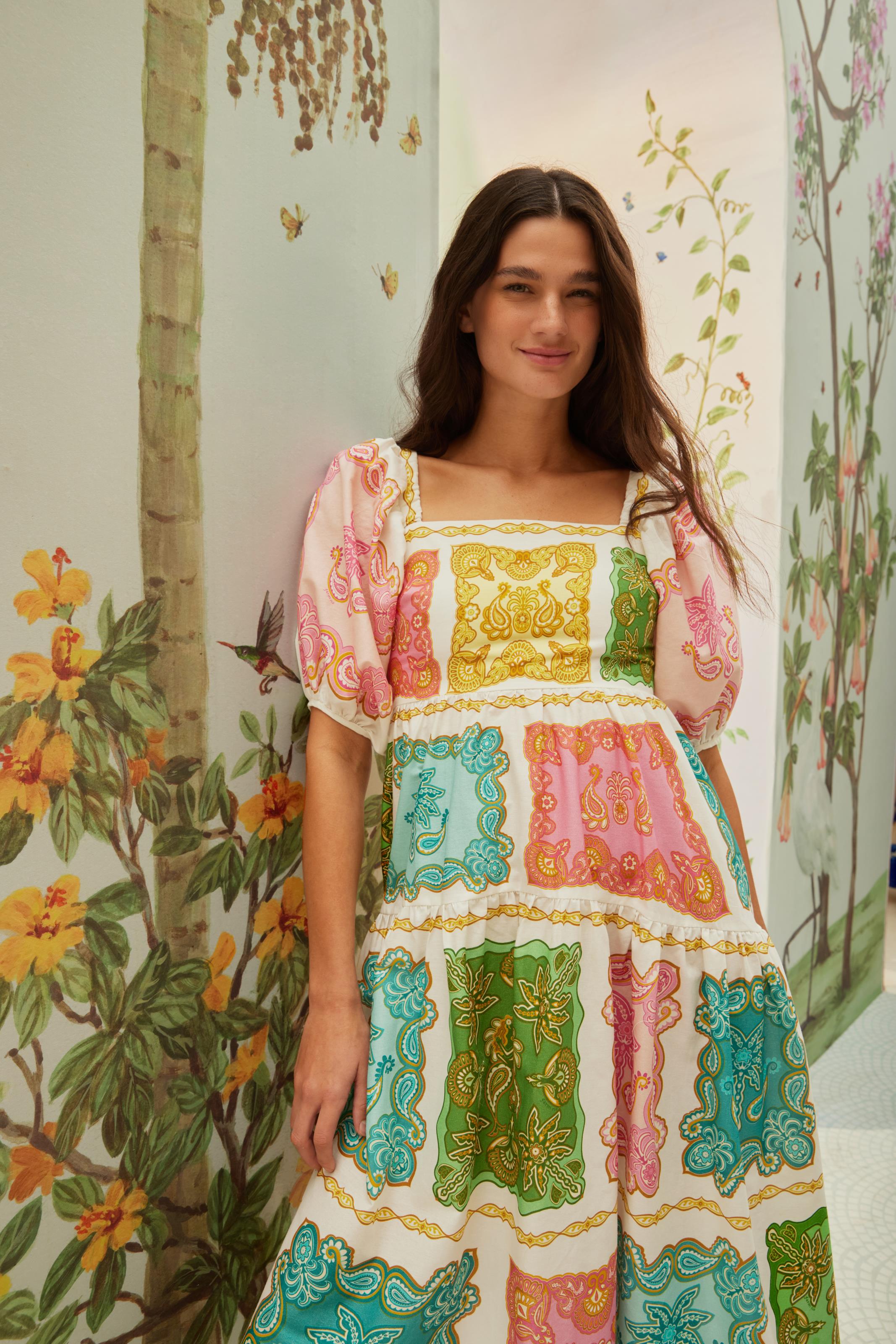 Vestido Midi Estampado Doce Manhã