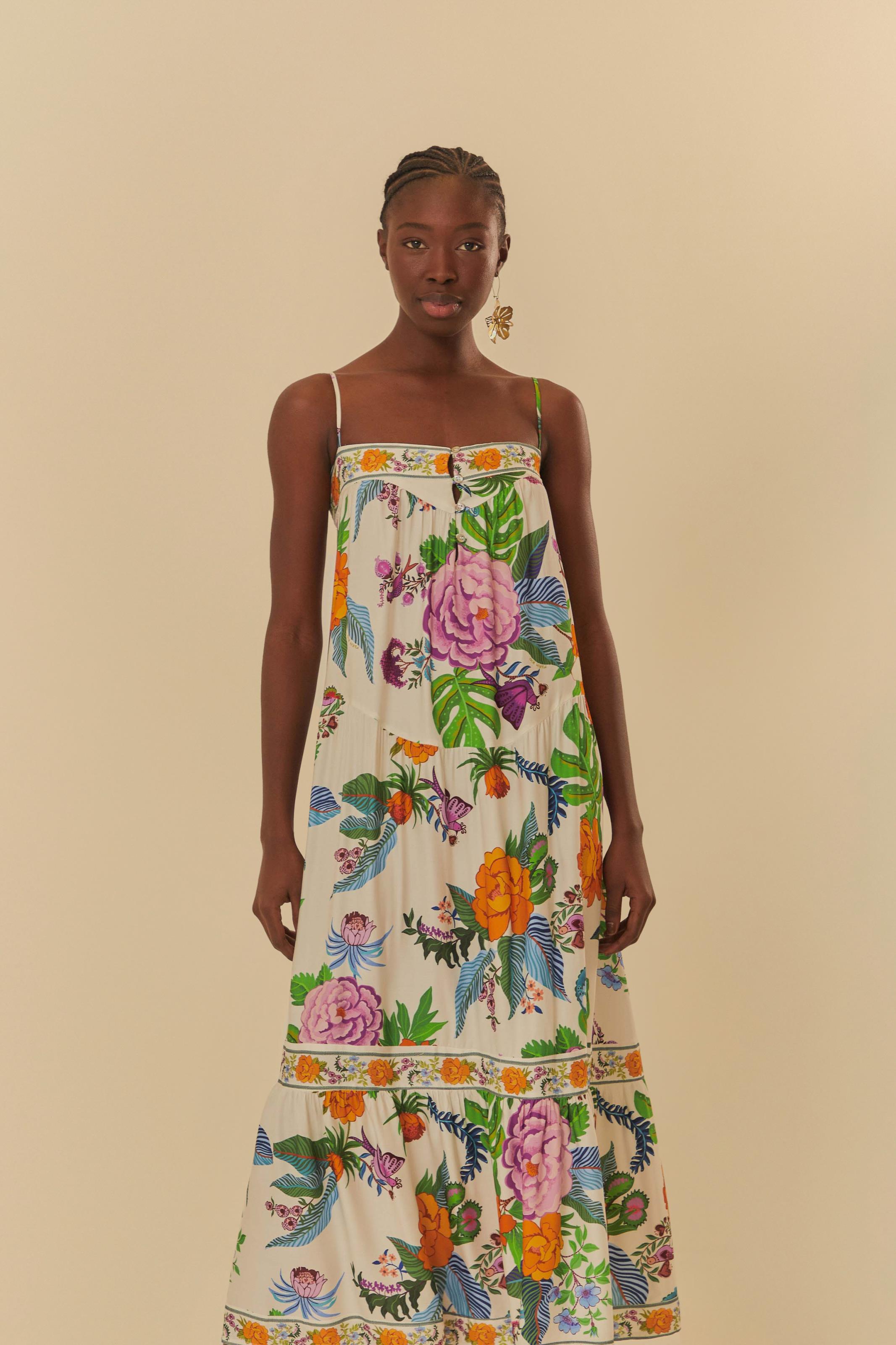 Vestido Cropped Estampado Doce Jardim
