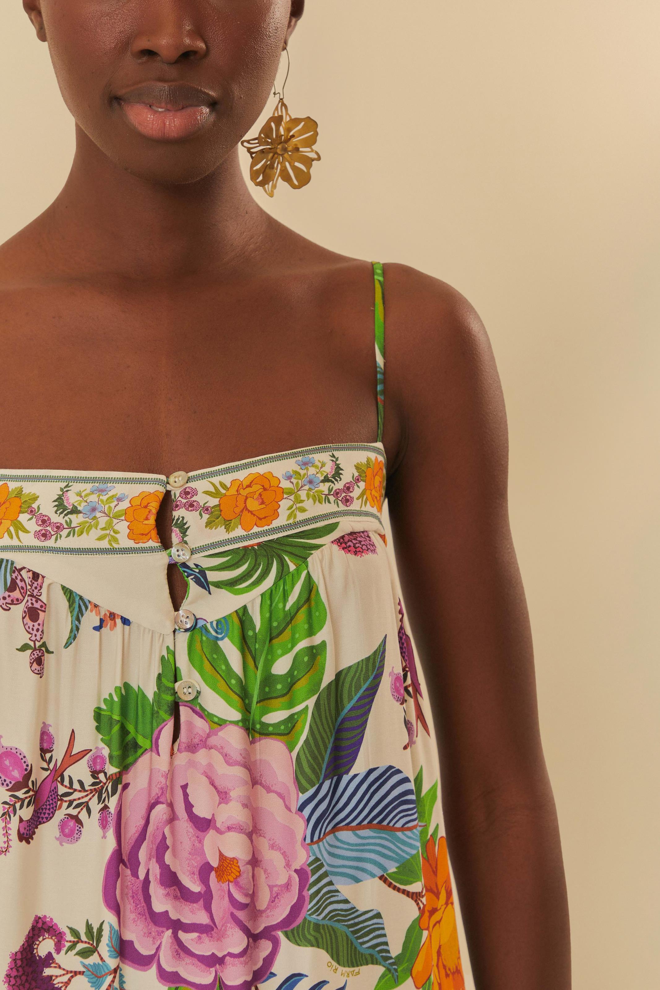 Vestido Cropped Estampado Doce Jardim