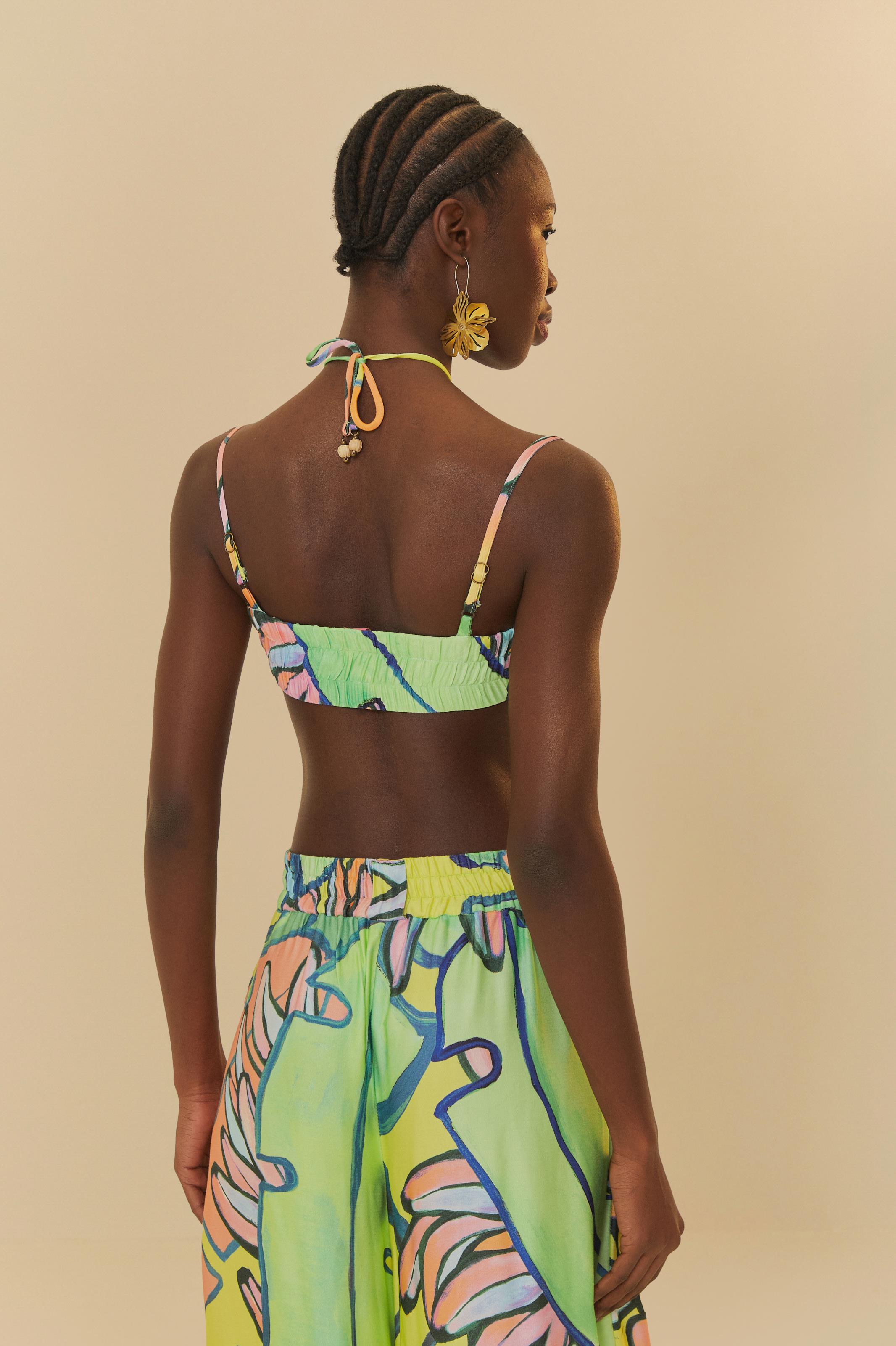 Top Franzido Estampado Banana Flora