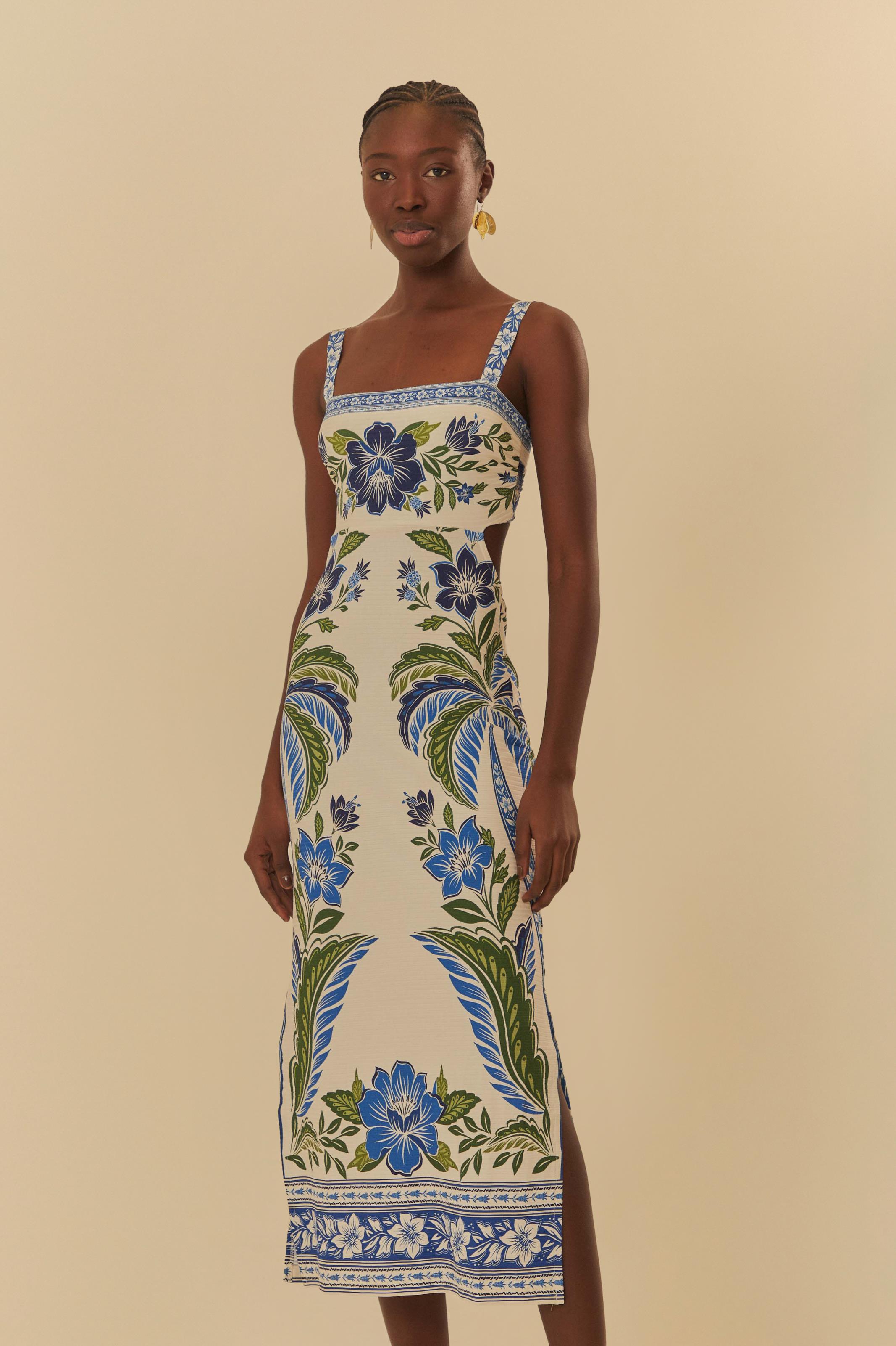 Vestido Midi Estampado Tropicance