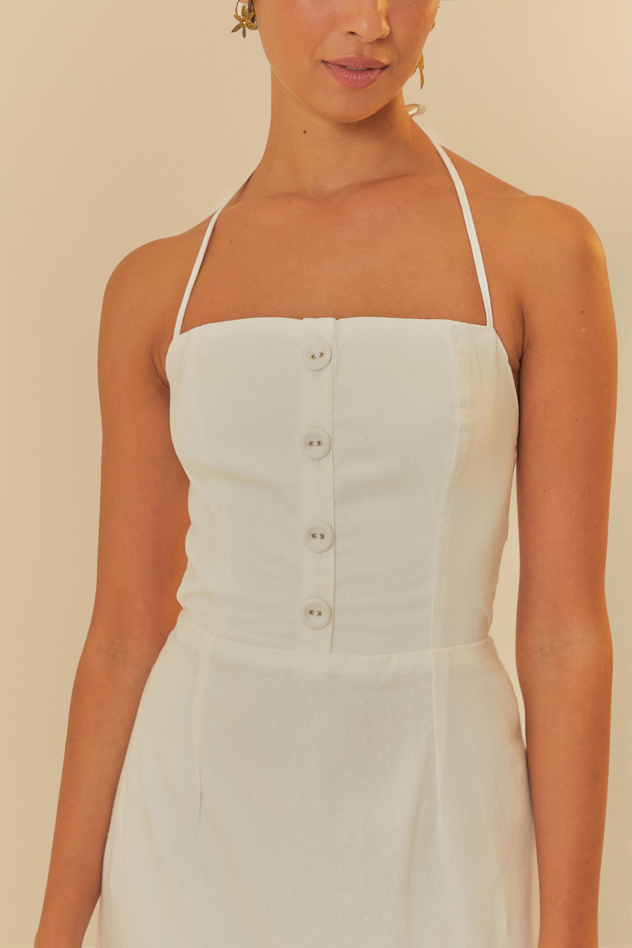 Vestido Reto Decote Costas