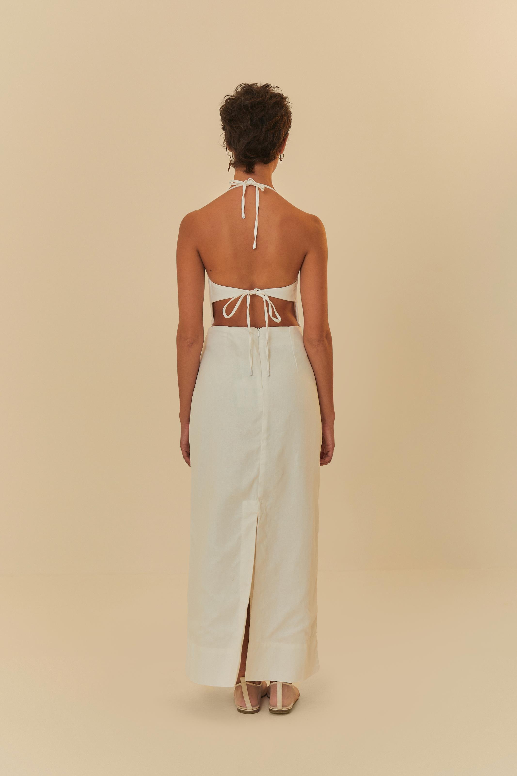 Vestido Reto Decote Costas