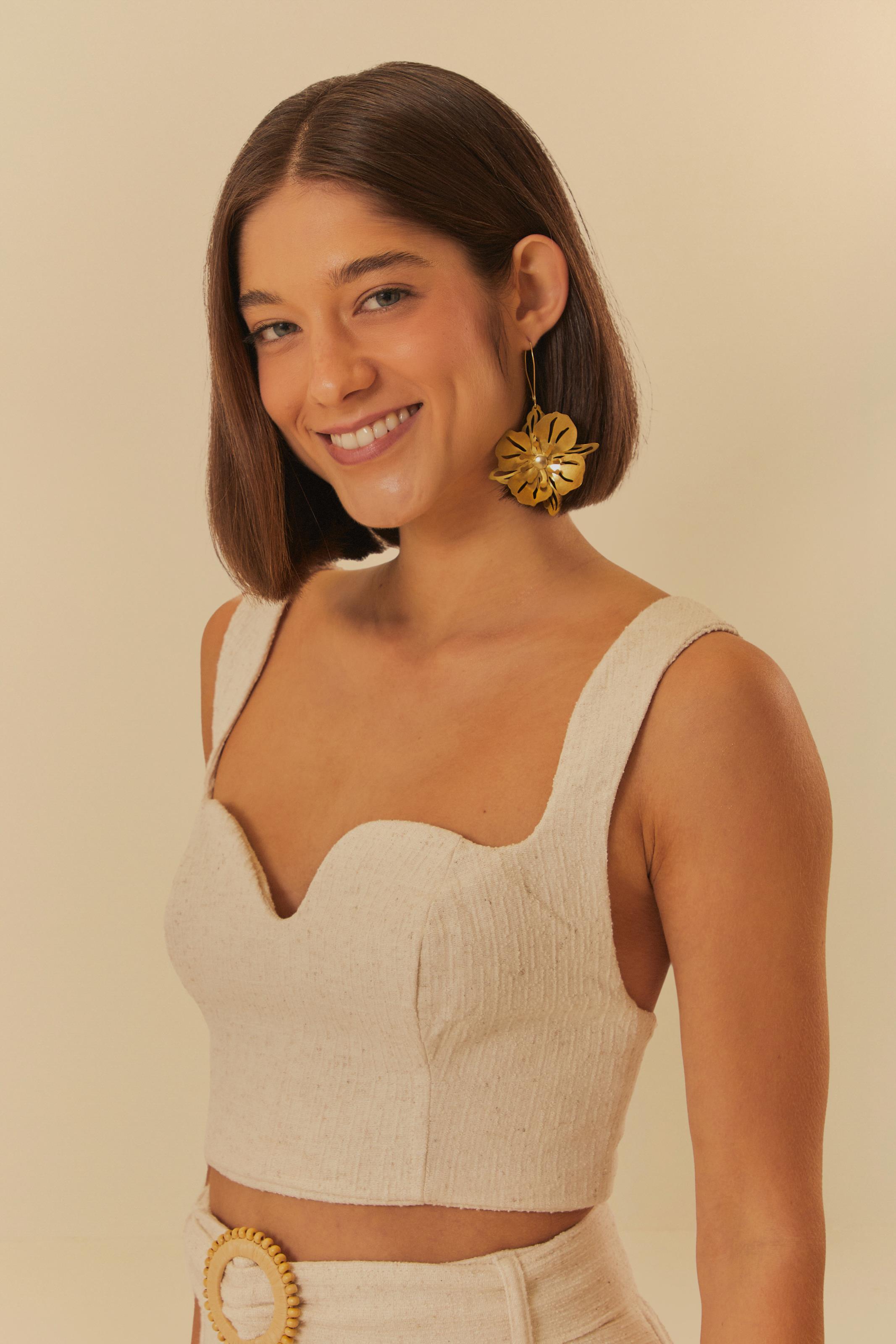 Top Alça Tweed