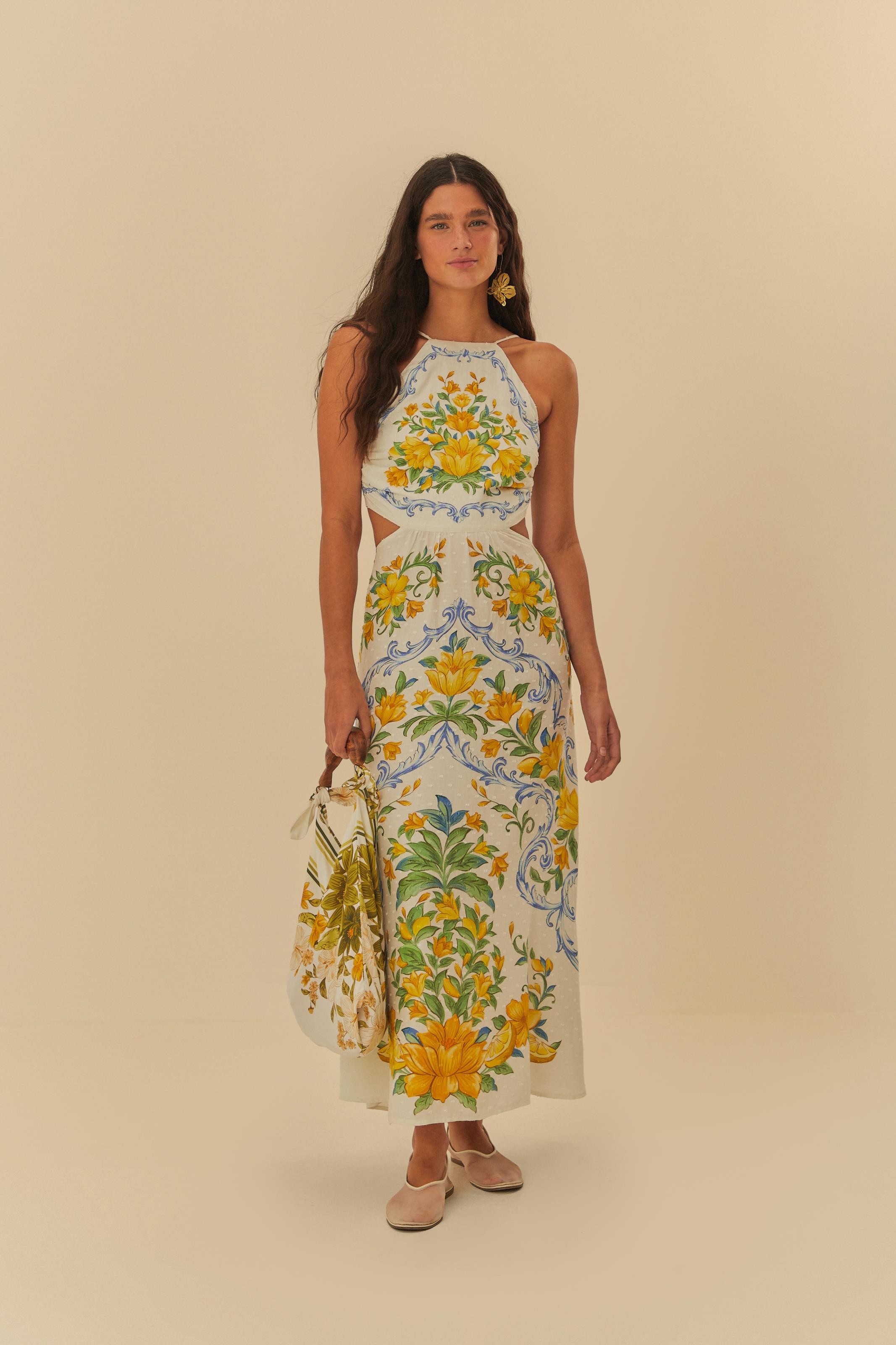Vestido Cropped Estampado Sicília