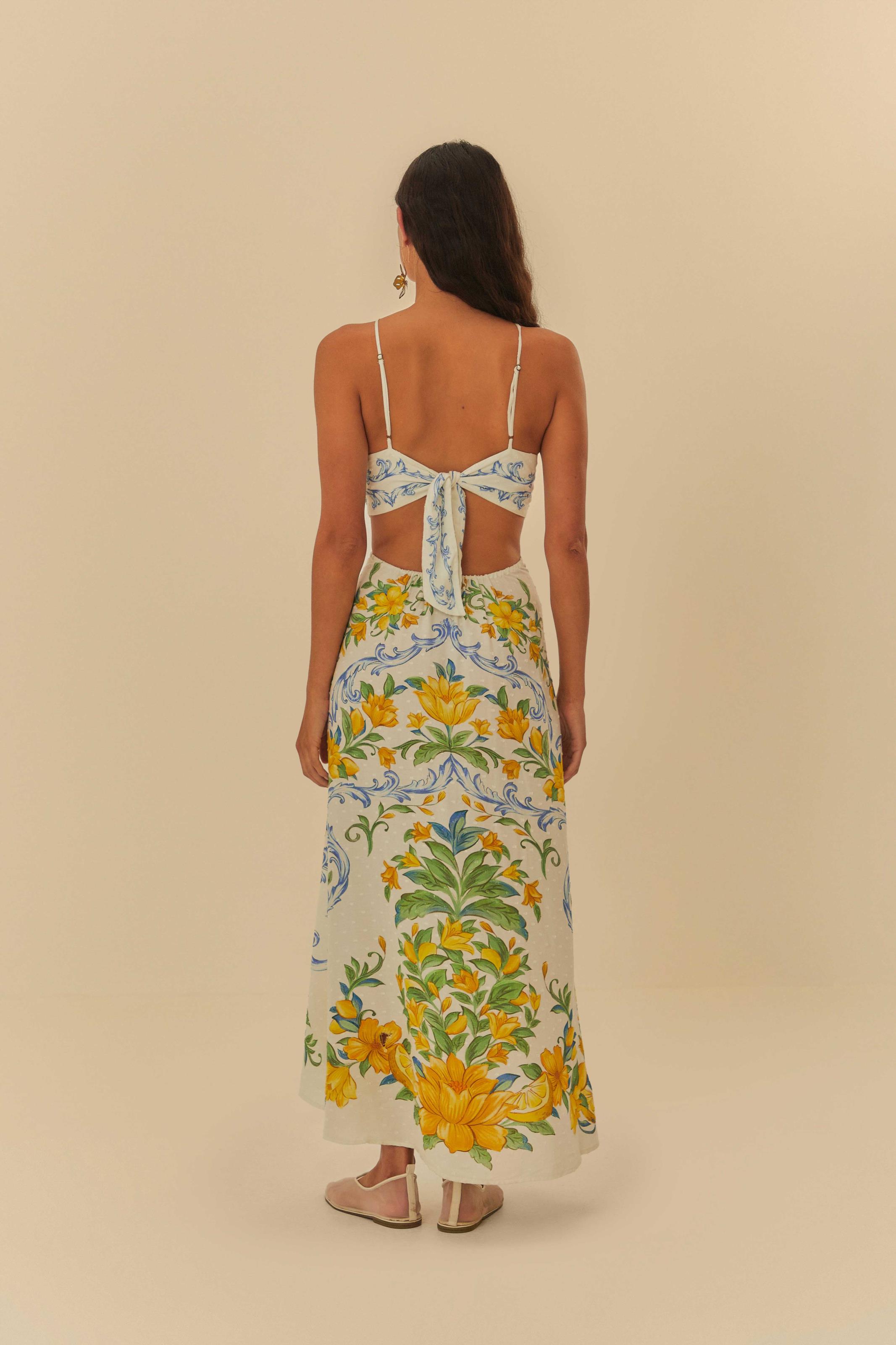 Vestido Cropped Estampado Sicília