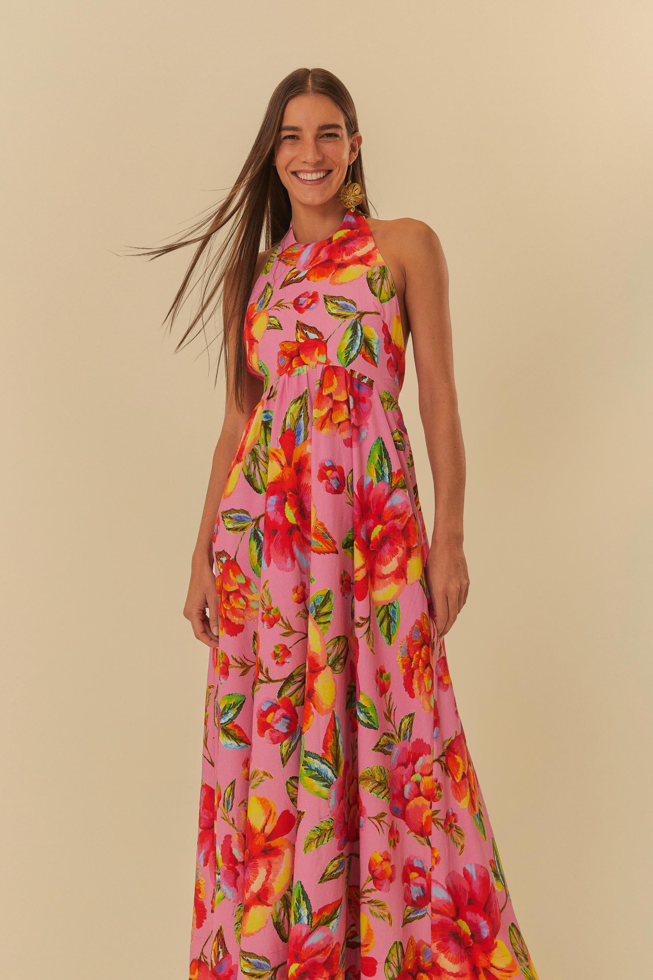 Céu Vestidos Com Cropped Vestido Cropped Amarração Estampado Flor Céu