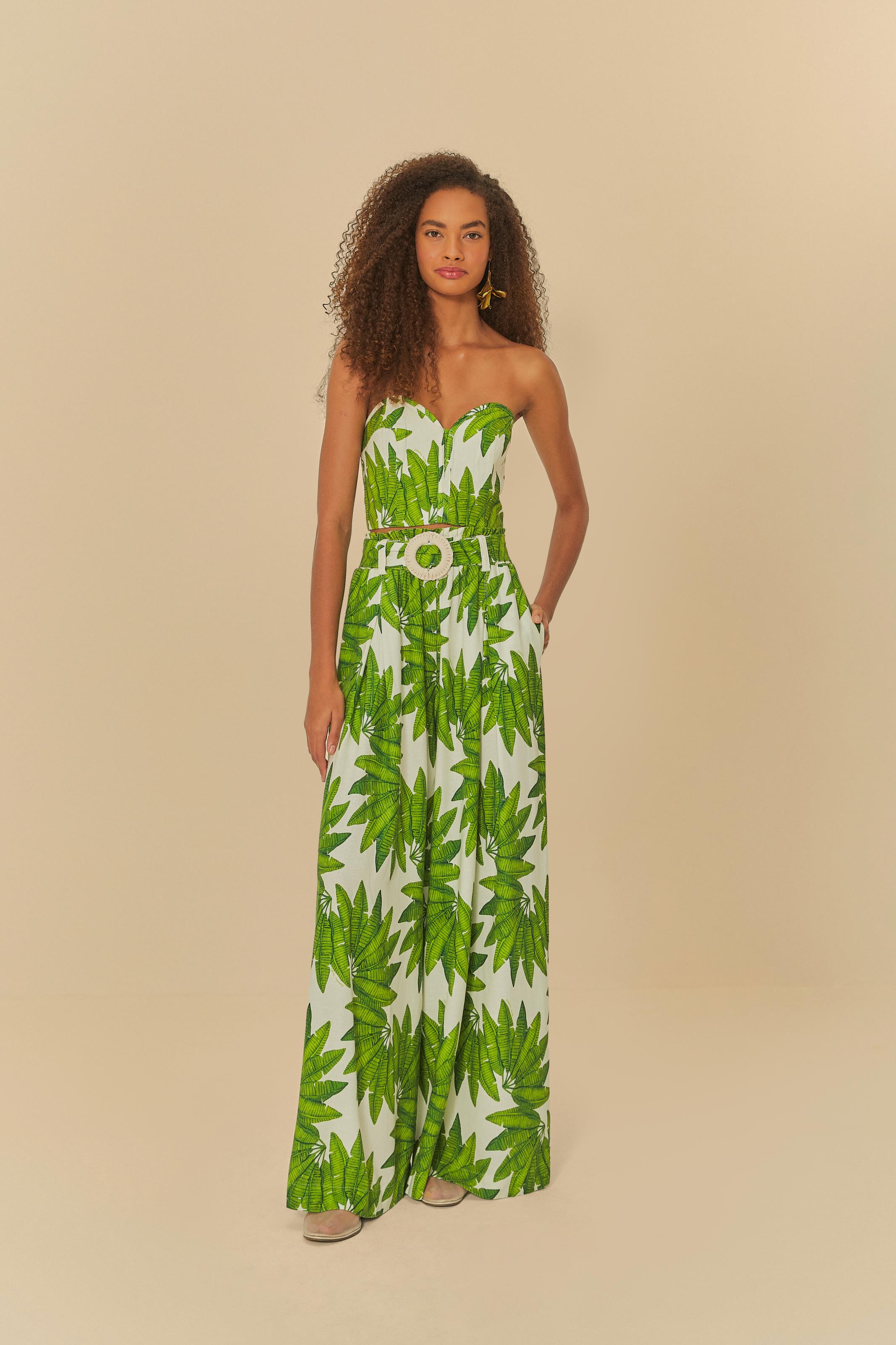 Calça Estampada Leque De Palmeira