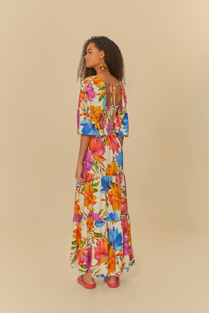 Vestido Drapeado Estampado Floral