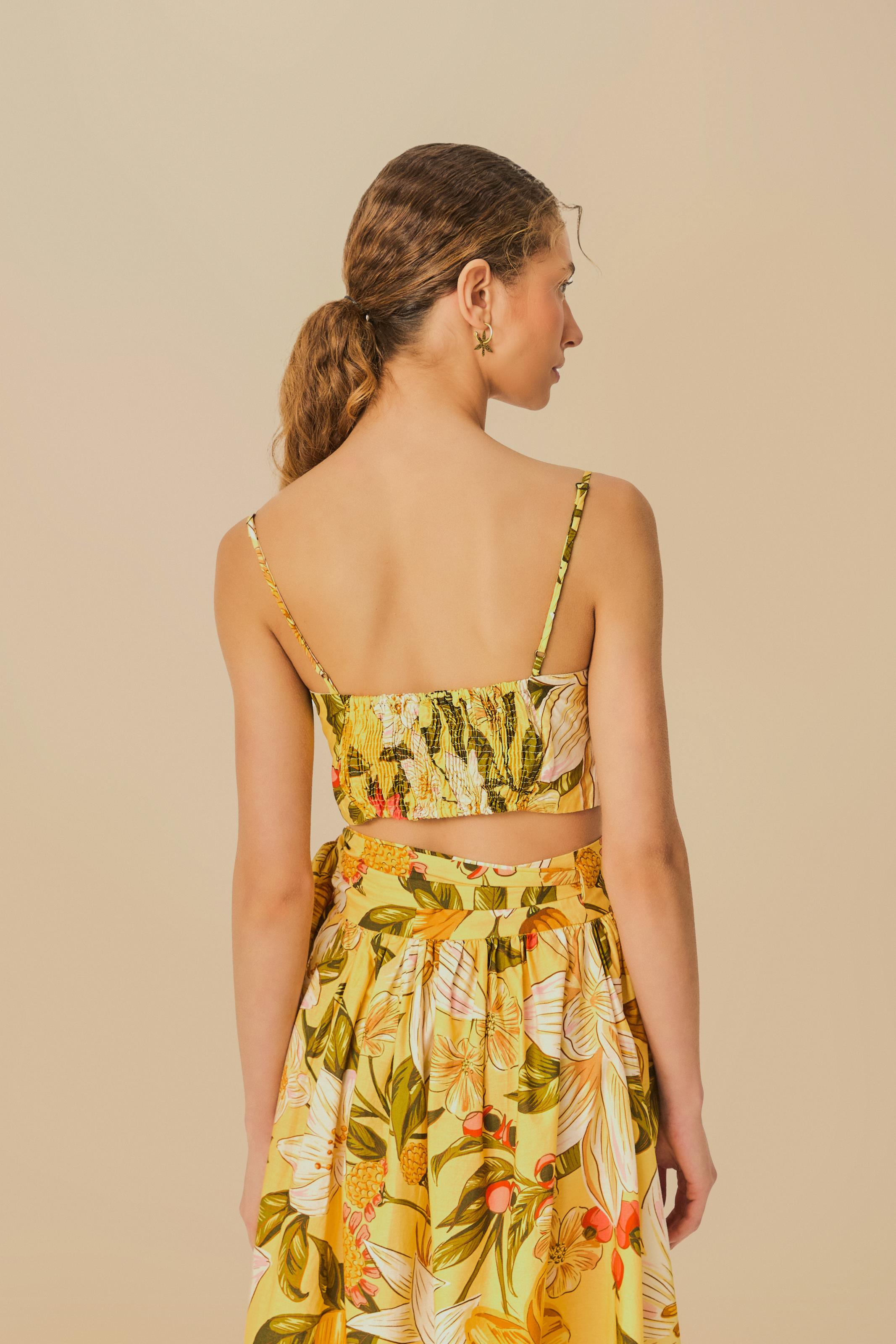 Top Estampado Floral Ararajuba Corrida