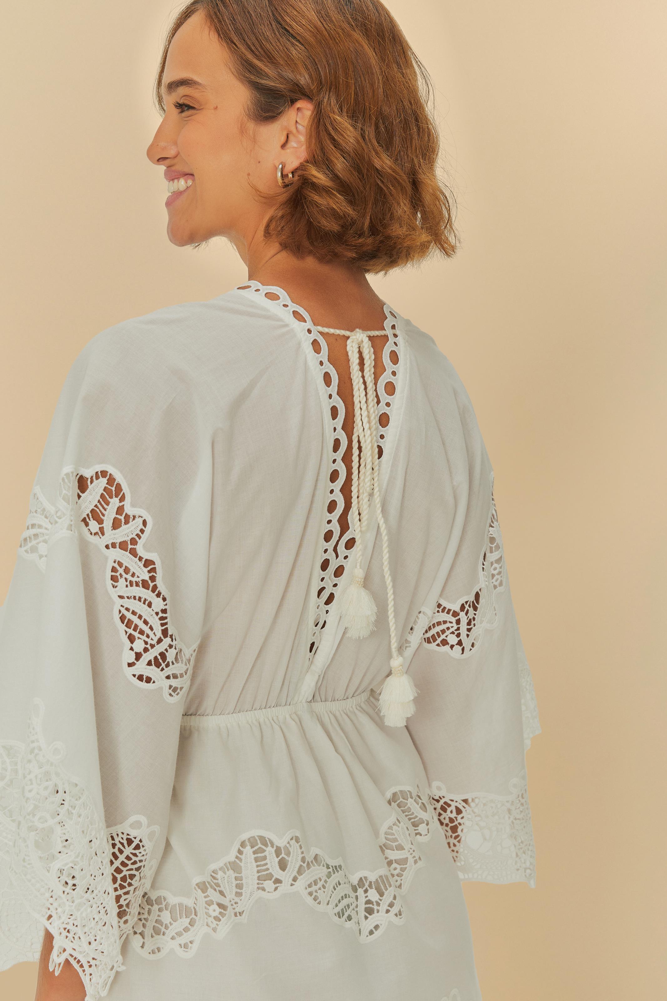 Vestido Cropped Barrado Artesanal