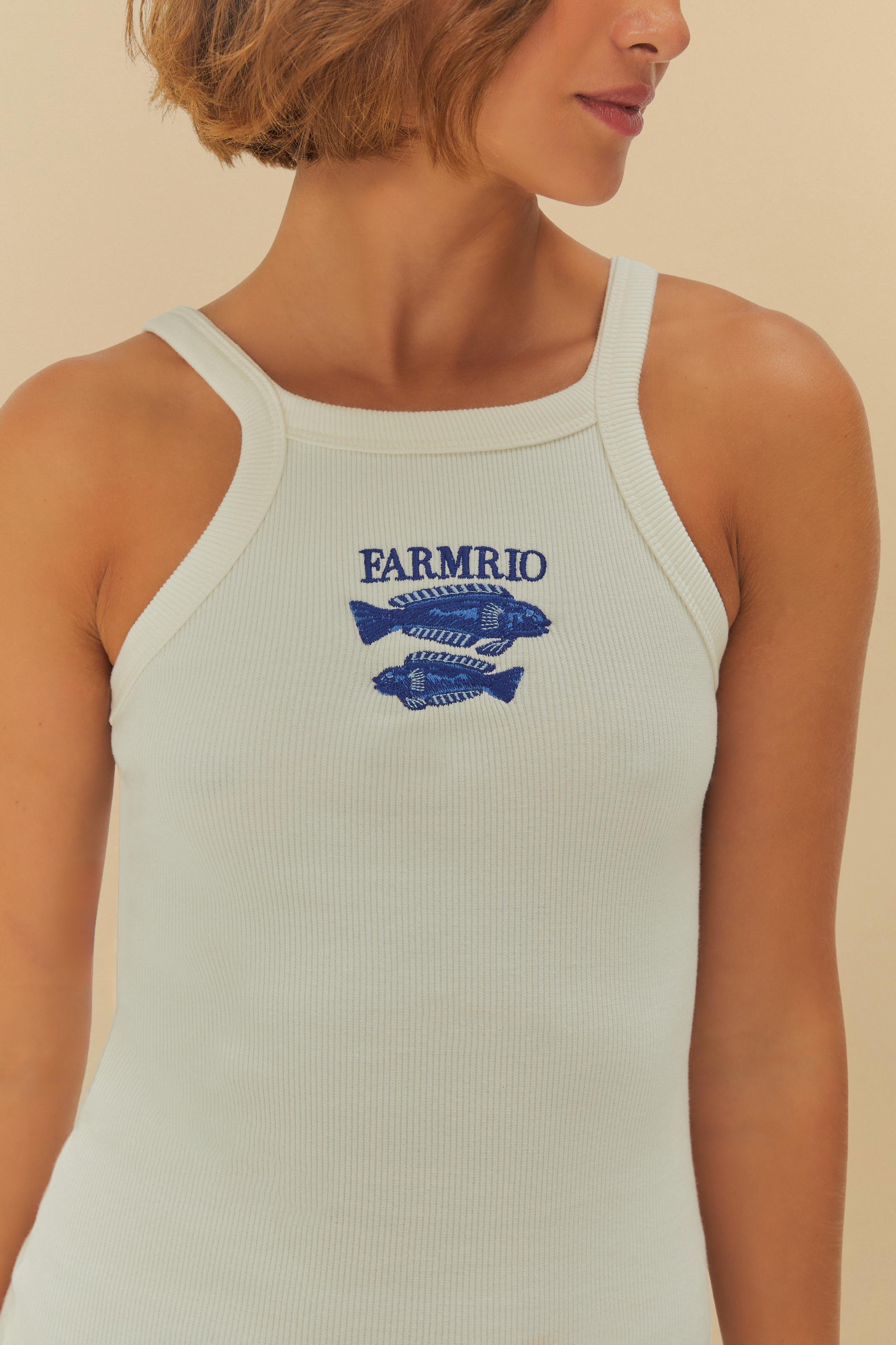Regata Rib Estampada Farmrio Peixe