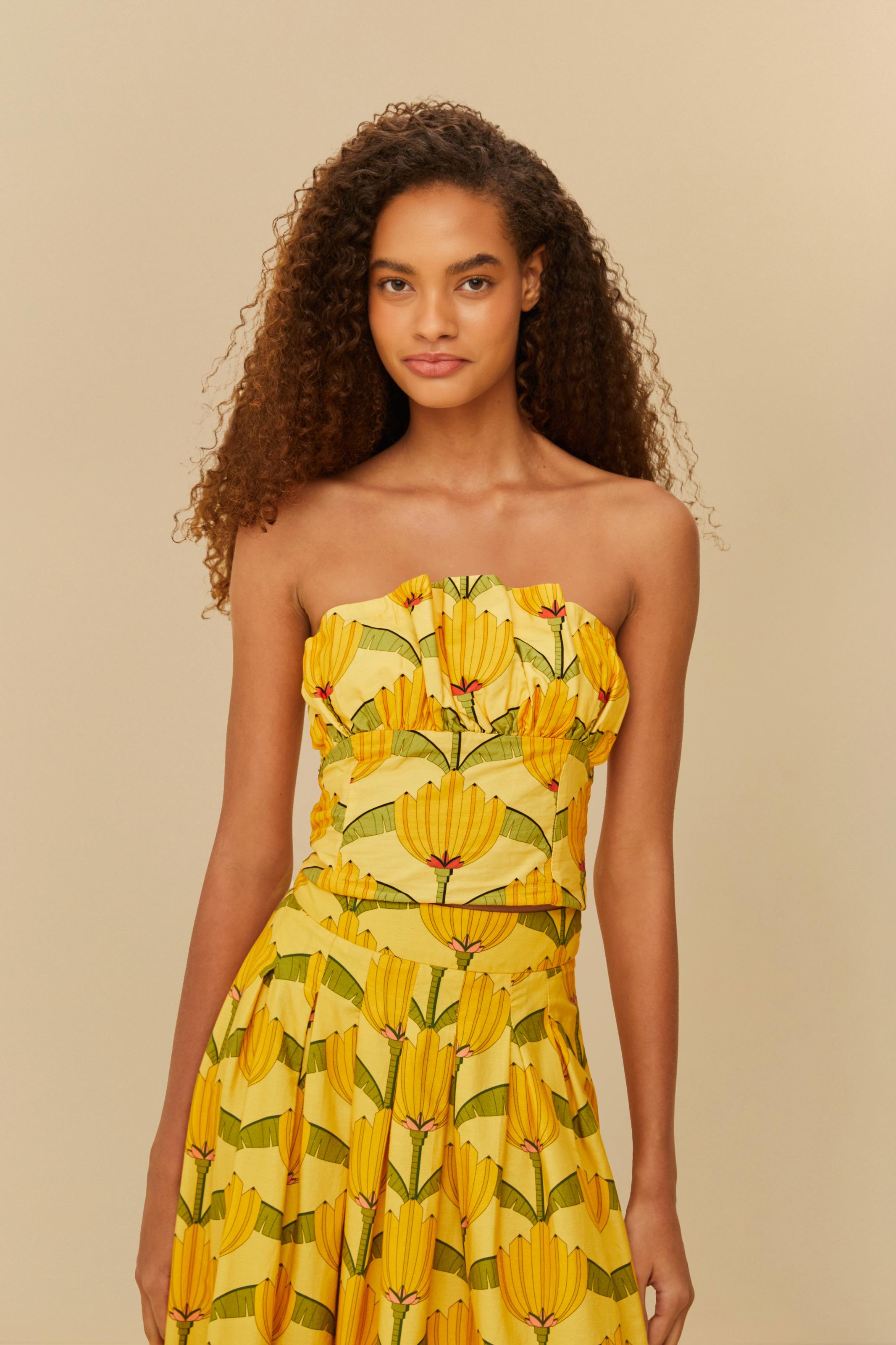 THE BANANA イエロー & ゴールド　セット Top Estampado Banana Deco
