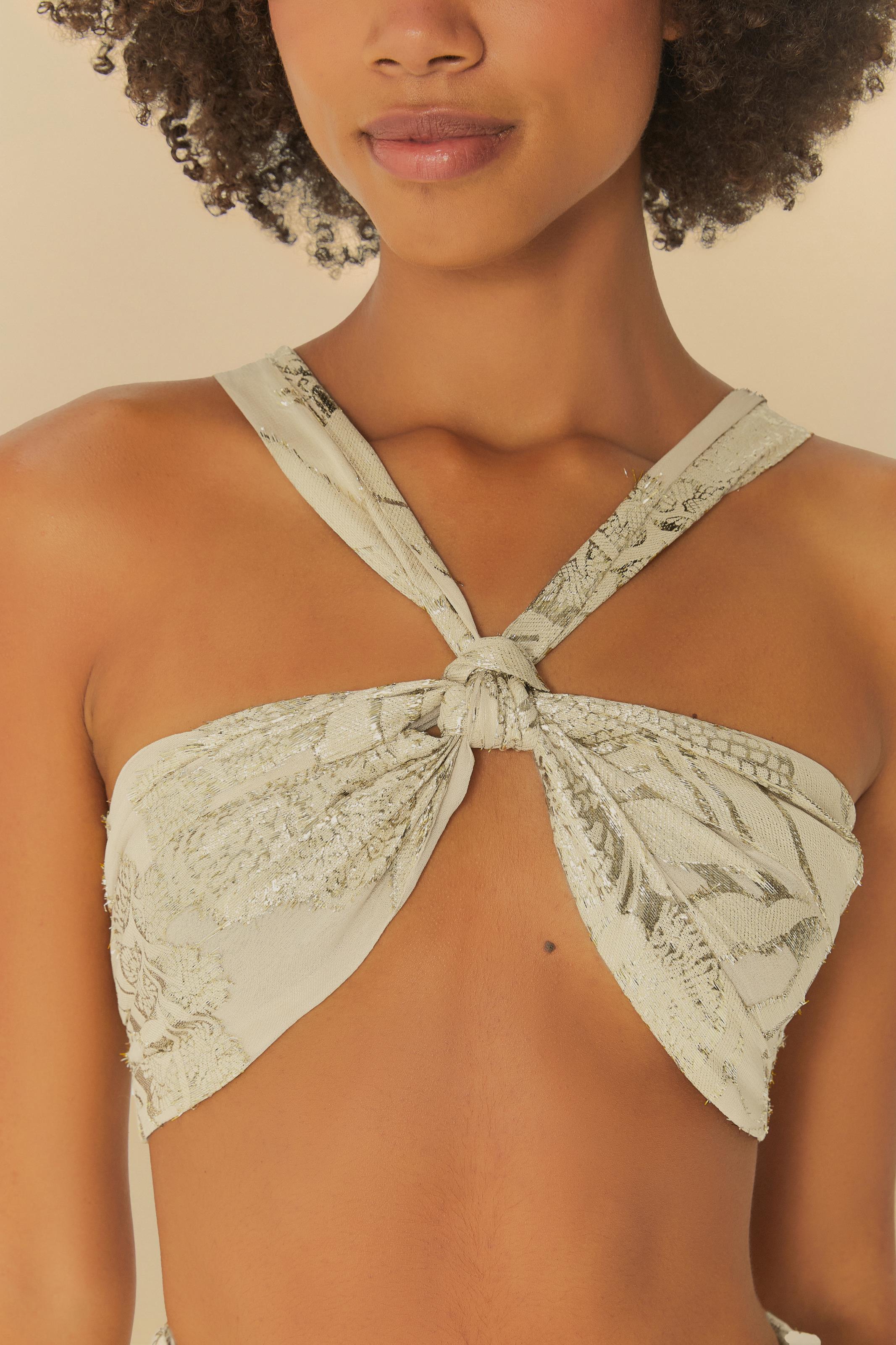 Top Jacquard Com Franja