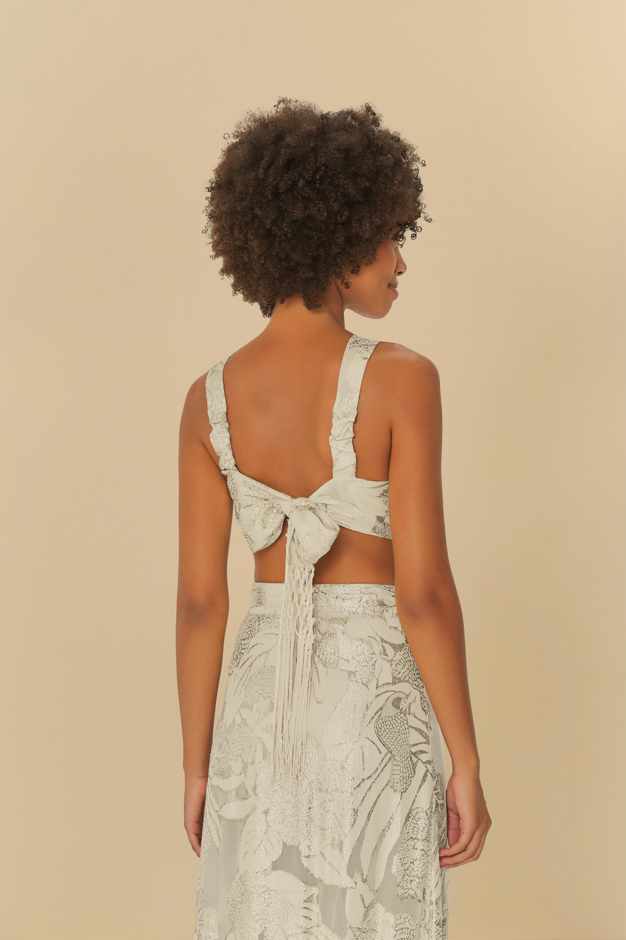 Top Jacquard Com Franja