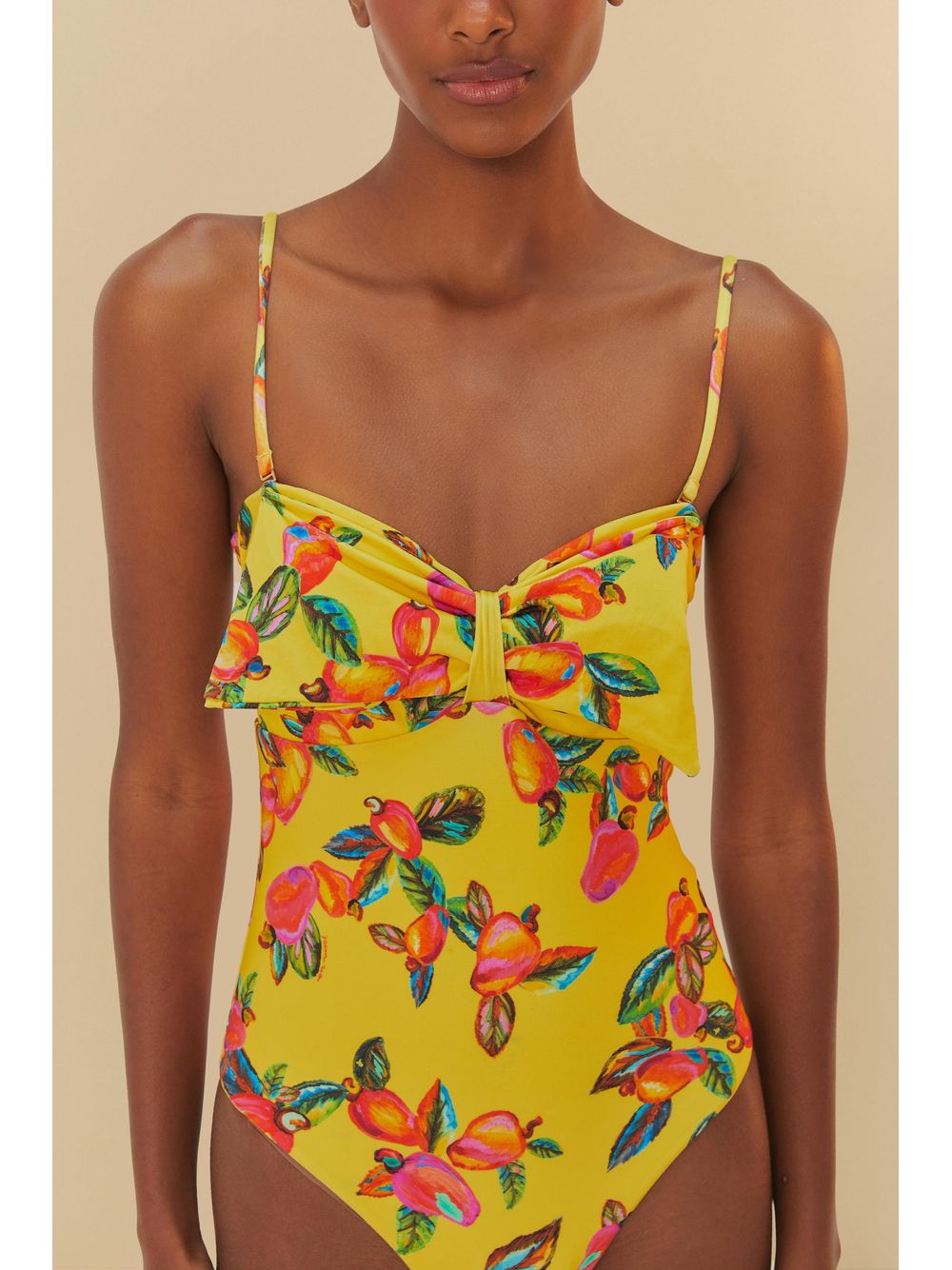 Farm — Maiô Estampado Laços Caju Céu