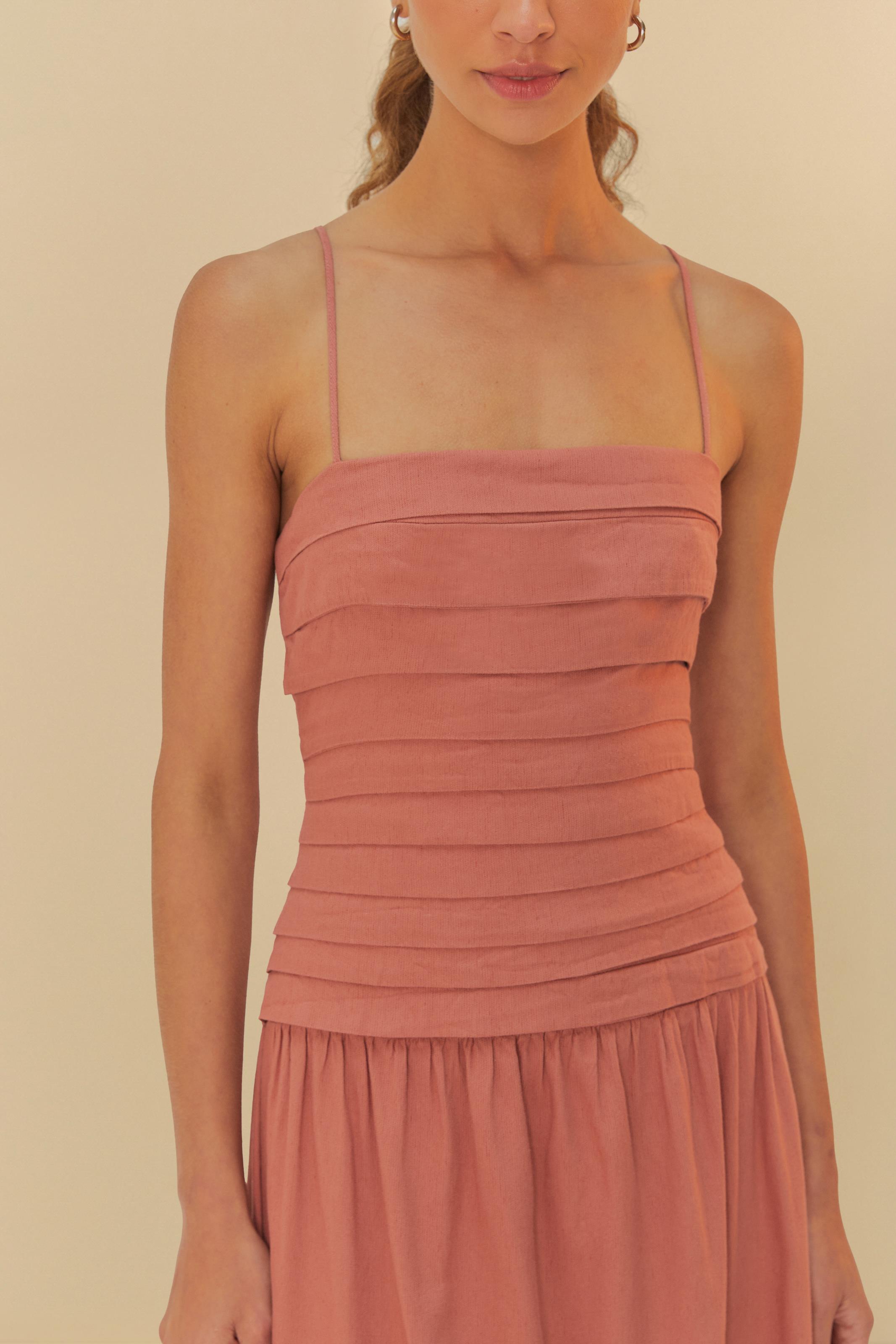 Vestido Pregas Cropped