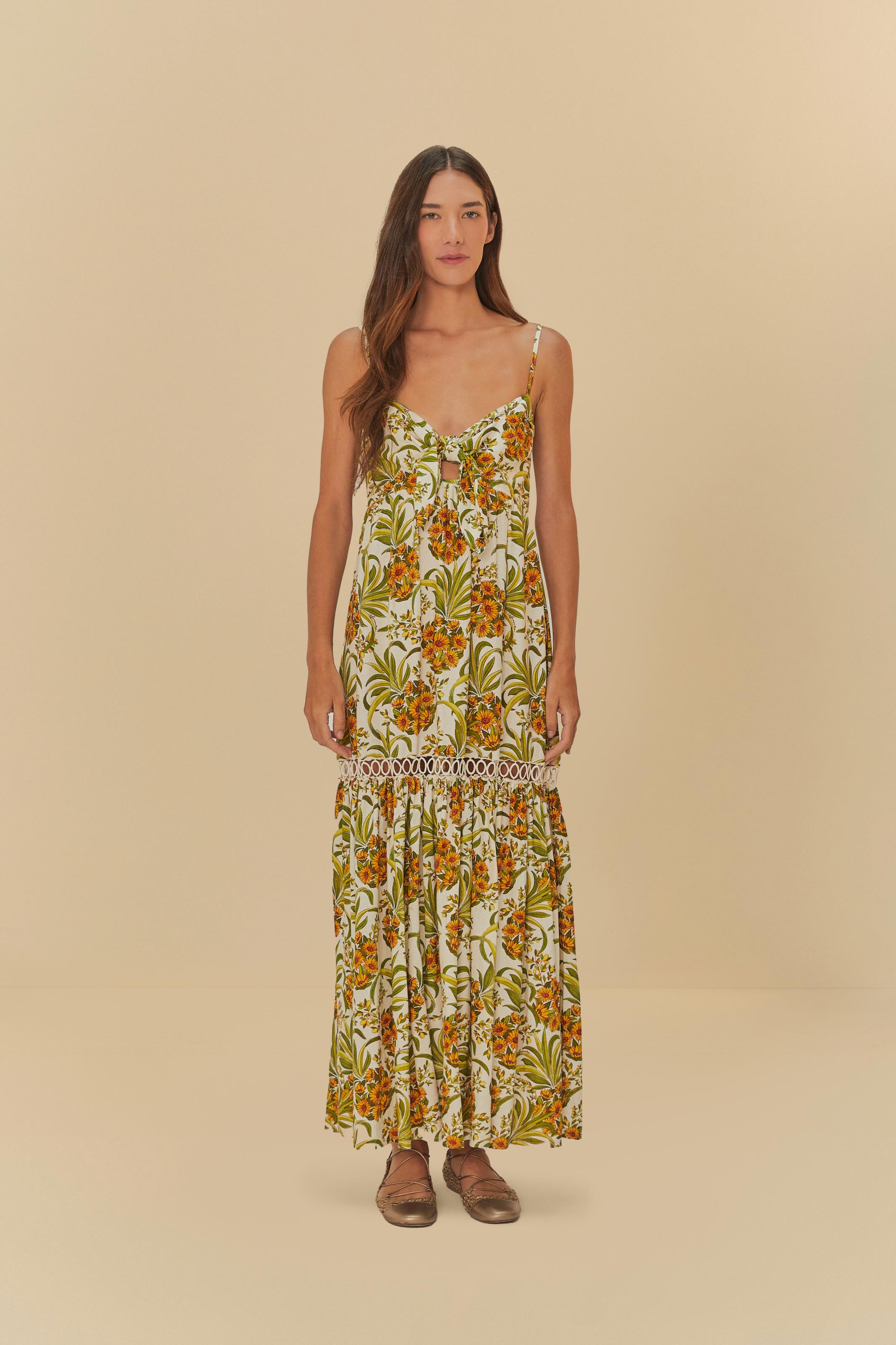 Vestido Cropped Estampado Abacaflor