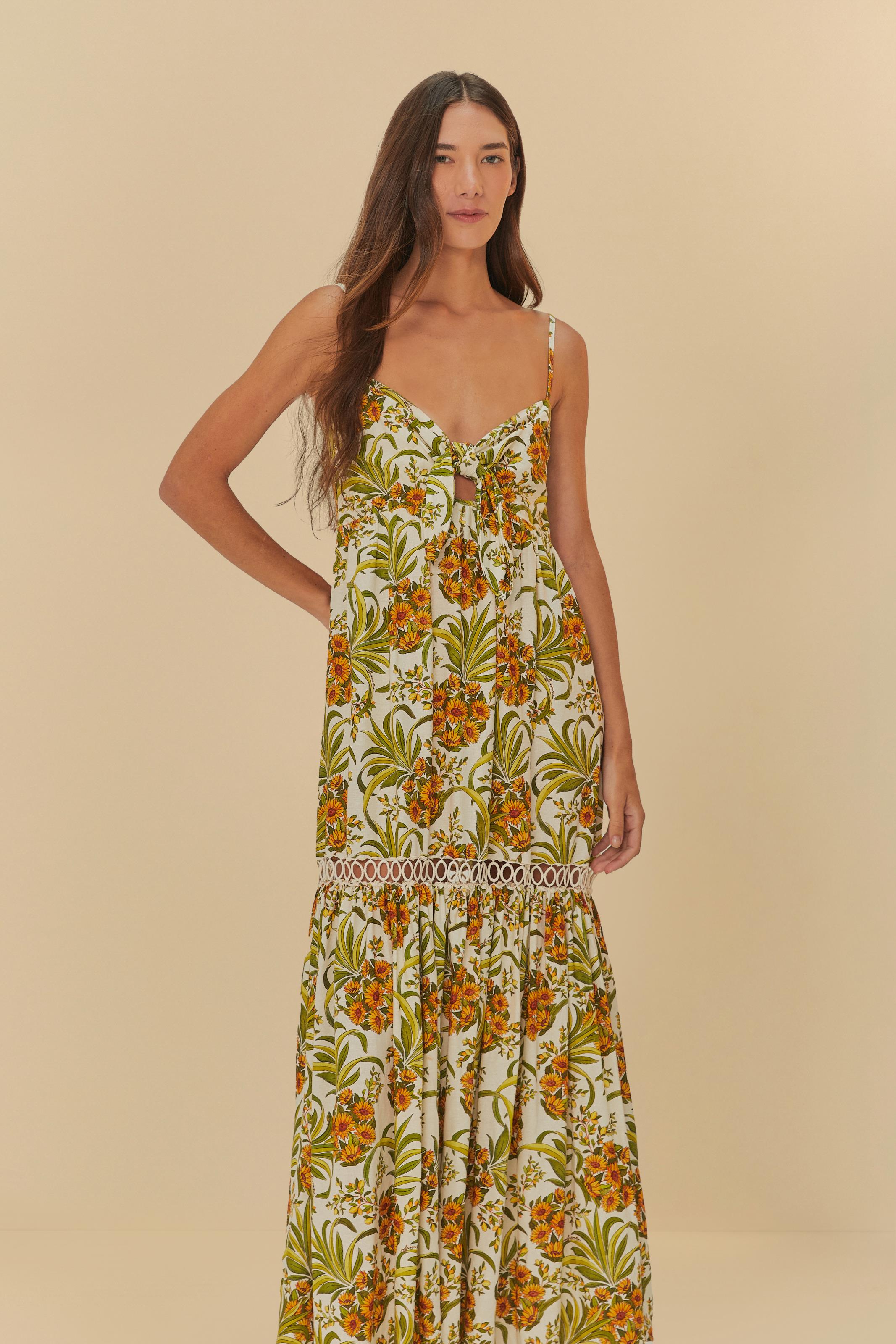 Vestido Cropped Estampado Abacaflor