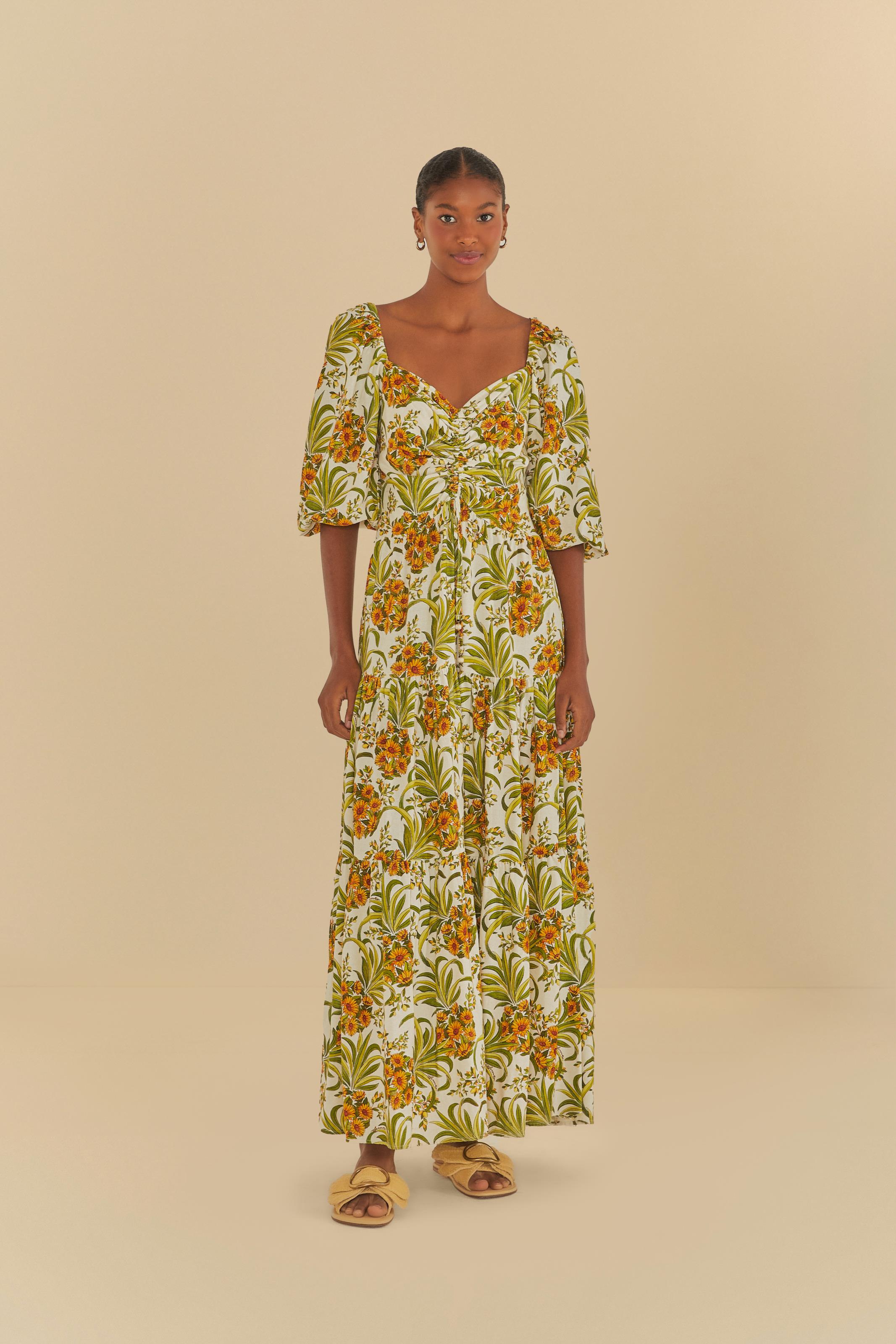 Vestido Manga Estampado Abacaflor