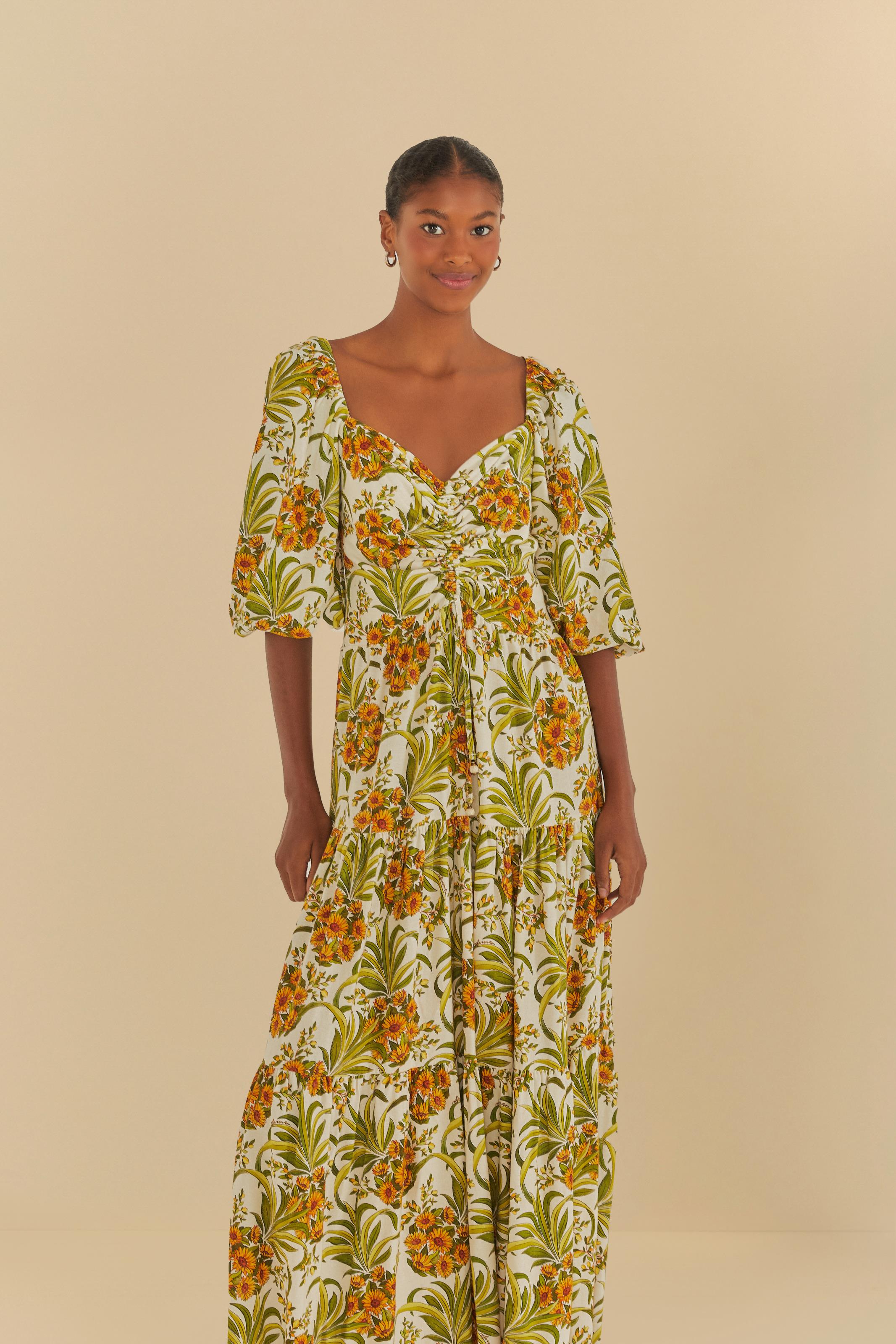 Vestido Manga Estampado Abacaflor