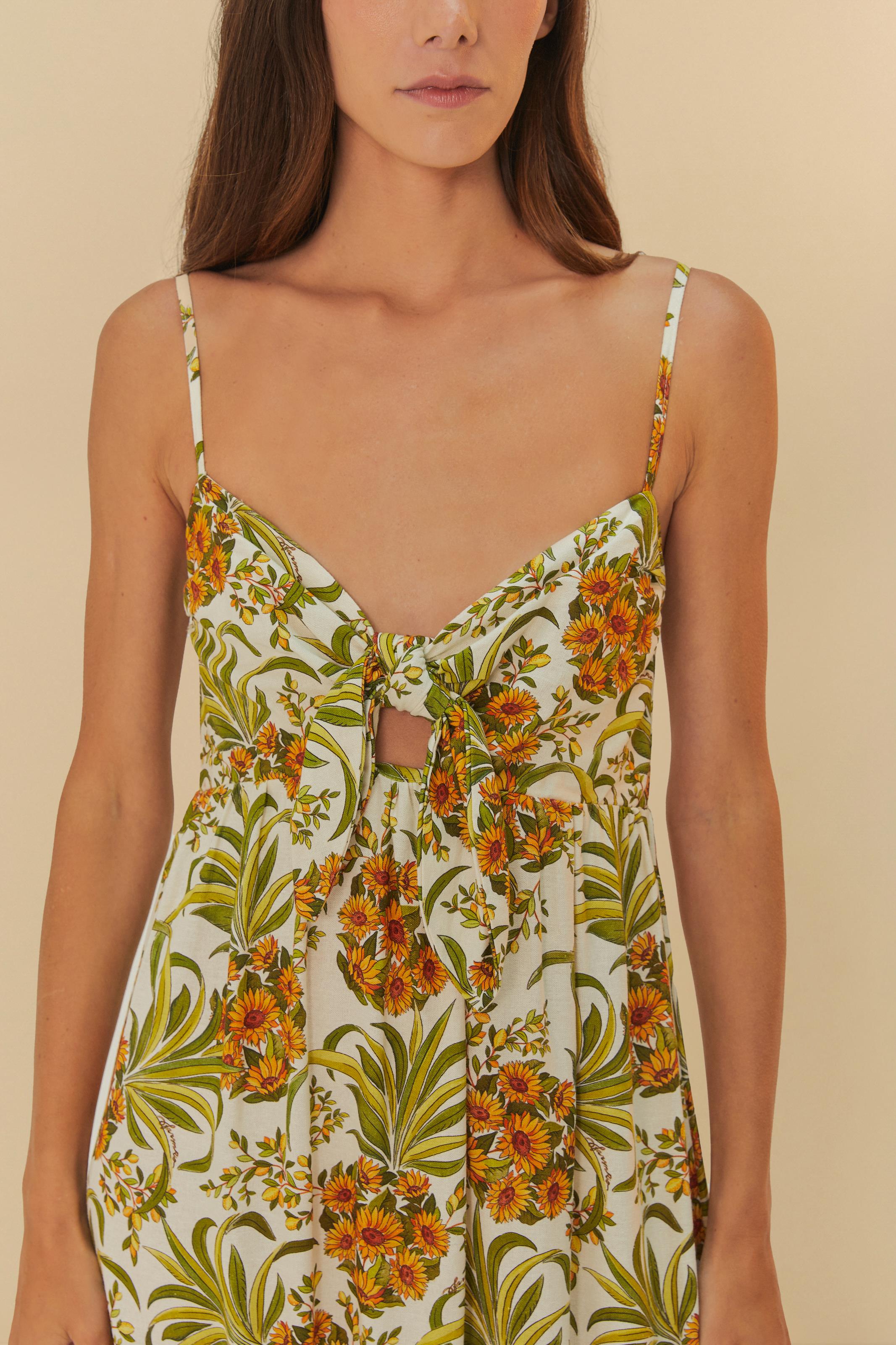 Vestido Cropped Estampado Abacaflor