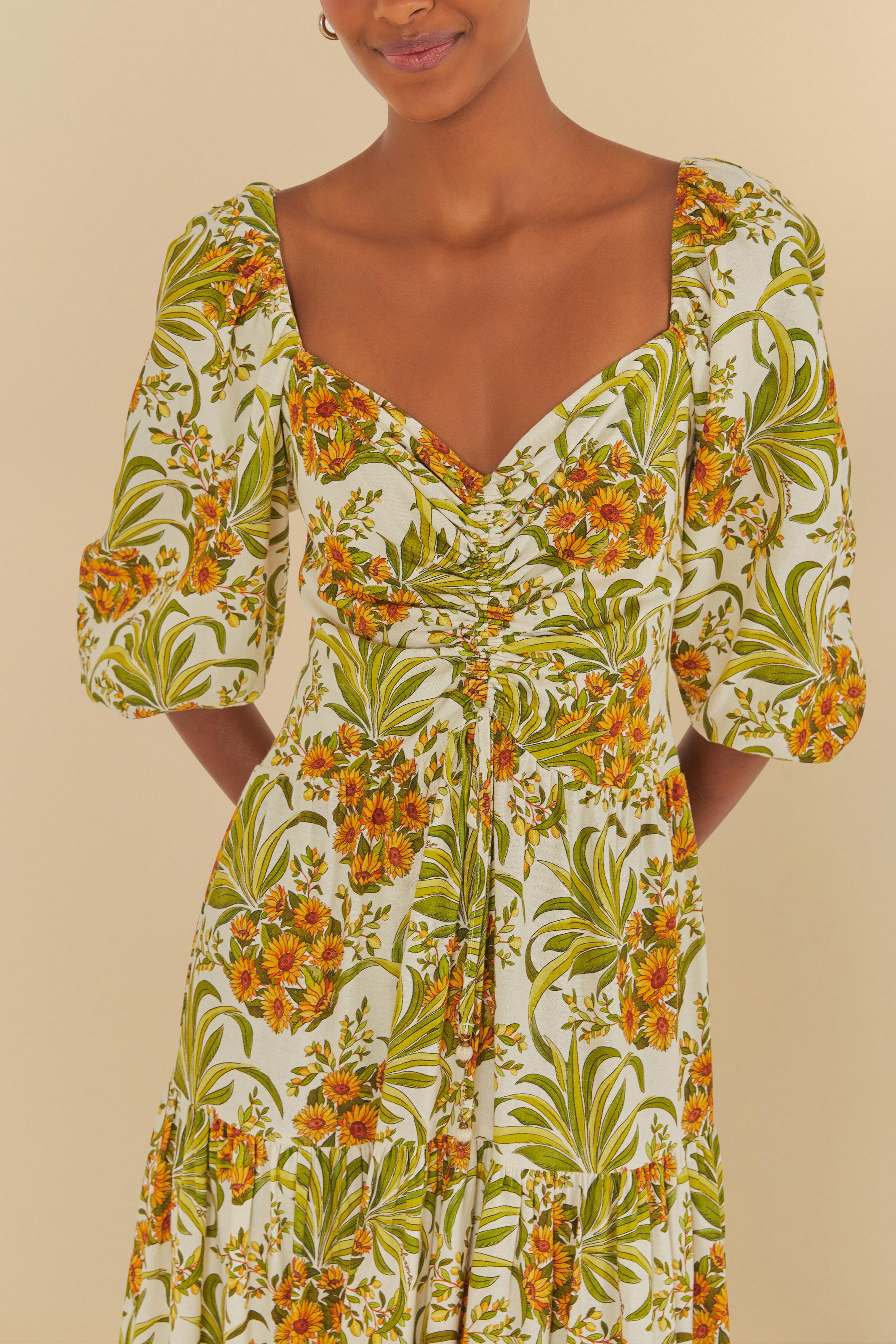 Vestido Manga Estampado Abacaflor