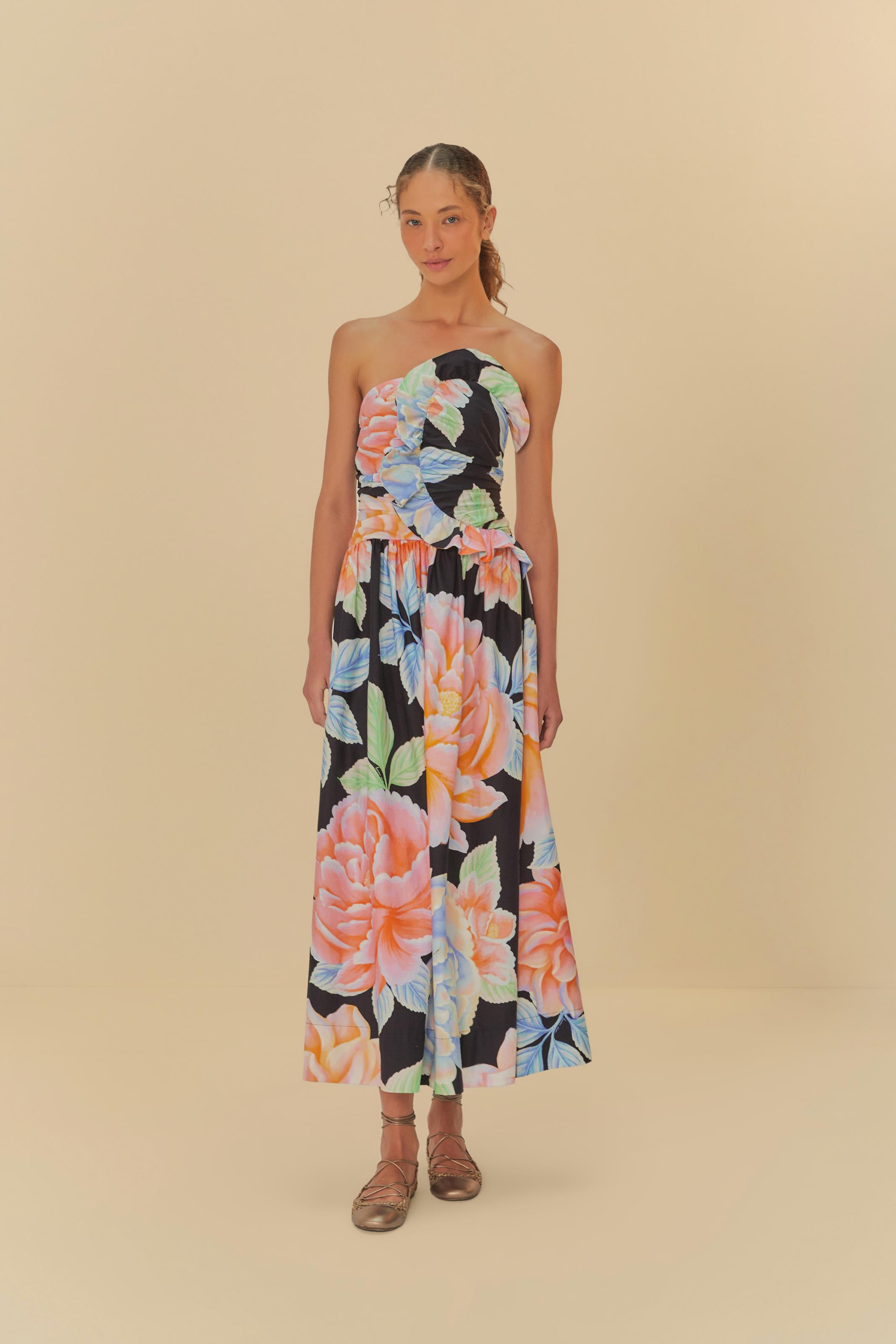 Vestido Cropped Estampado Floral Sofia