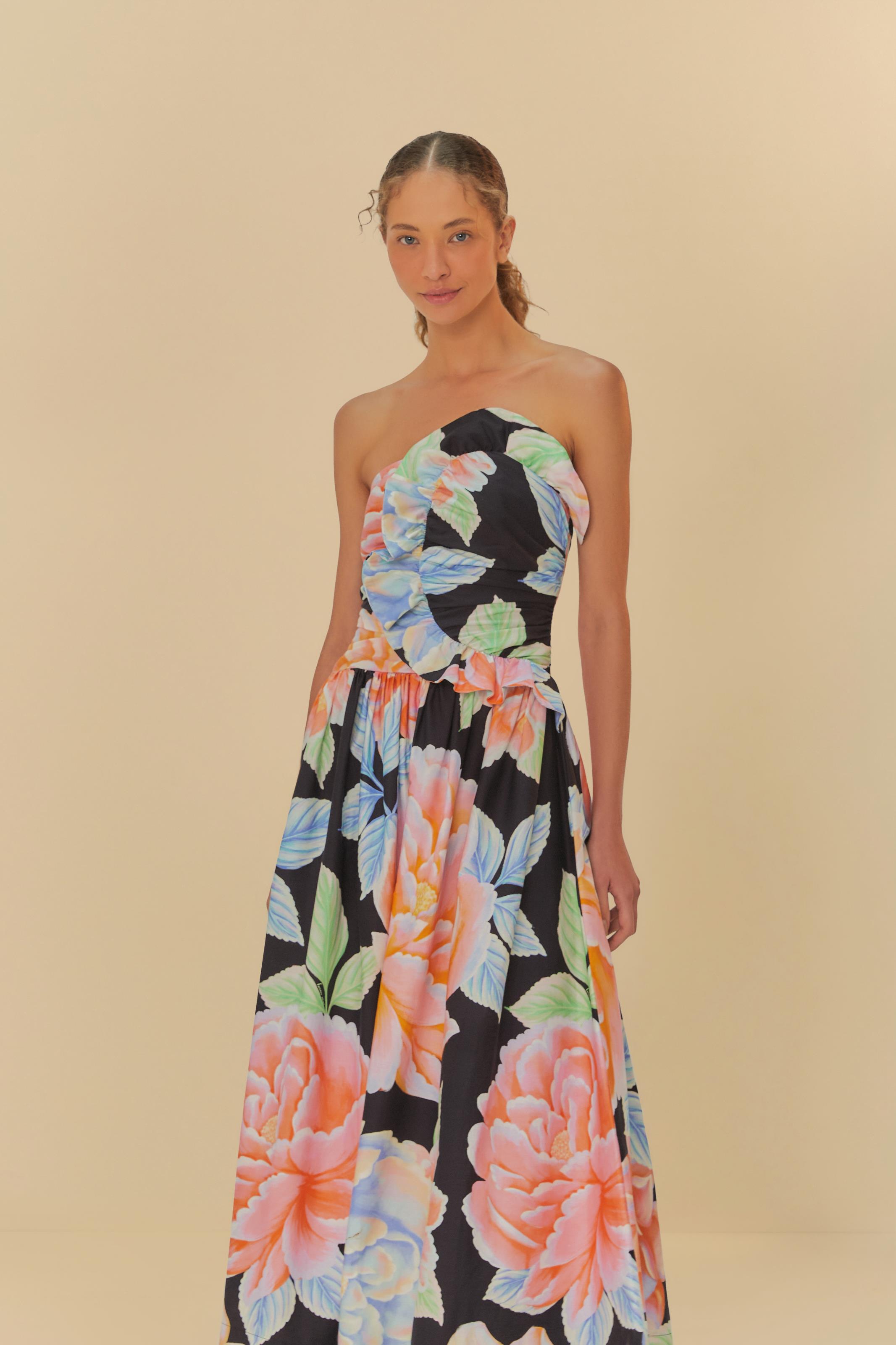 Vestido Cropped Estampado Floral Sofia