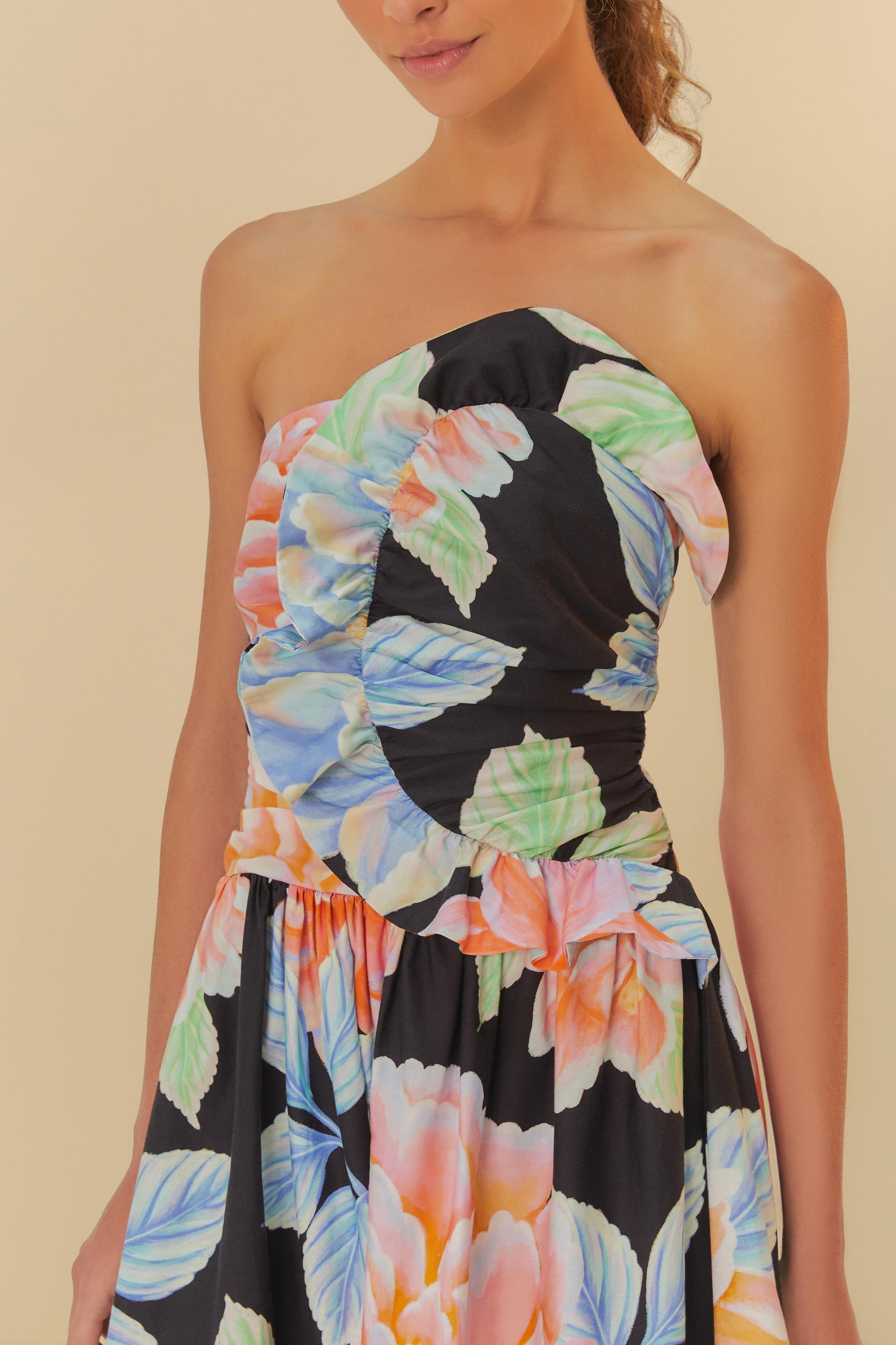 Vestido Cropped Estampado Floral Sofia