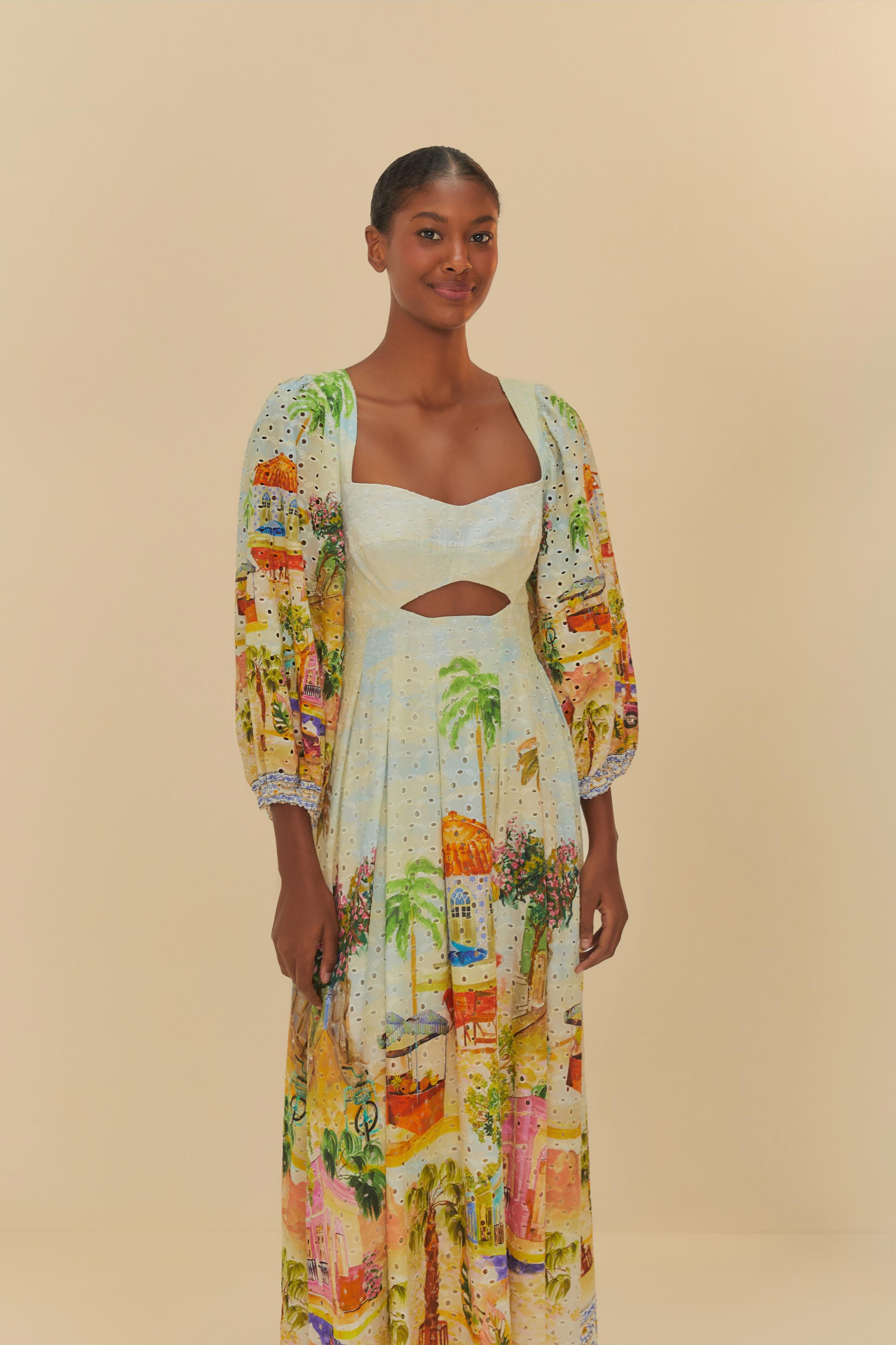 Vestido Cropped Estampado Laise Aracati
