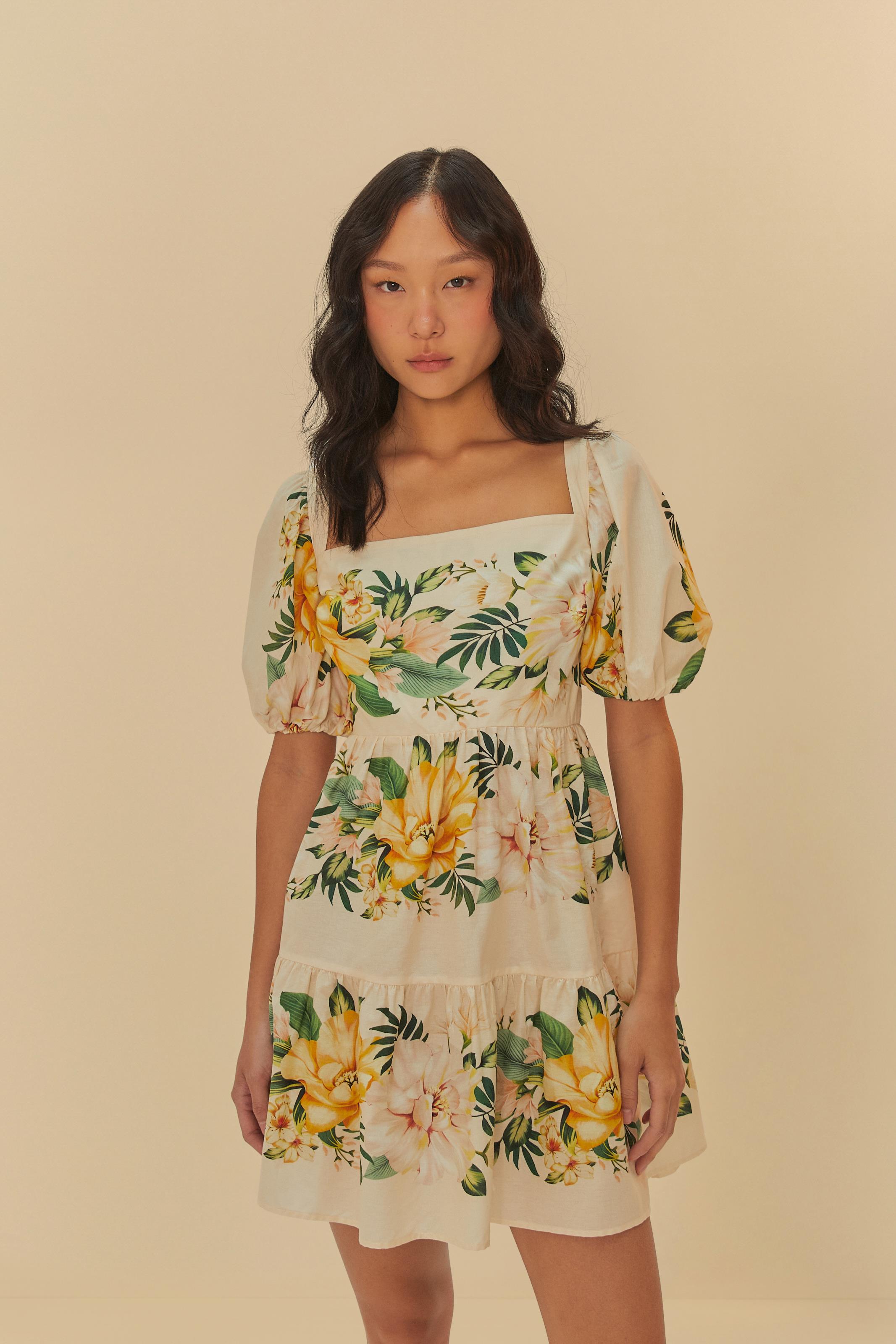 Vestido Curto Estampado Floral Camille